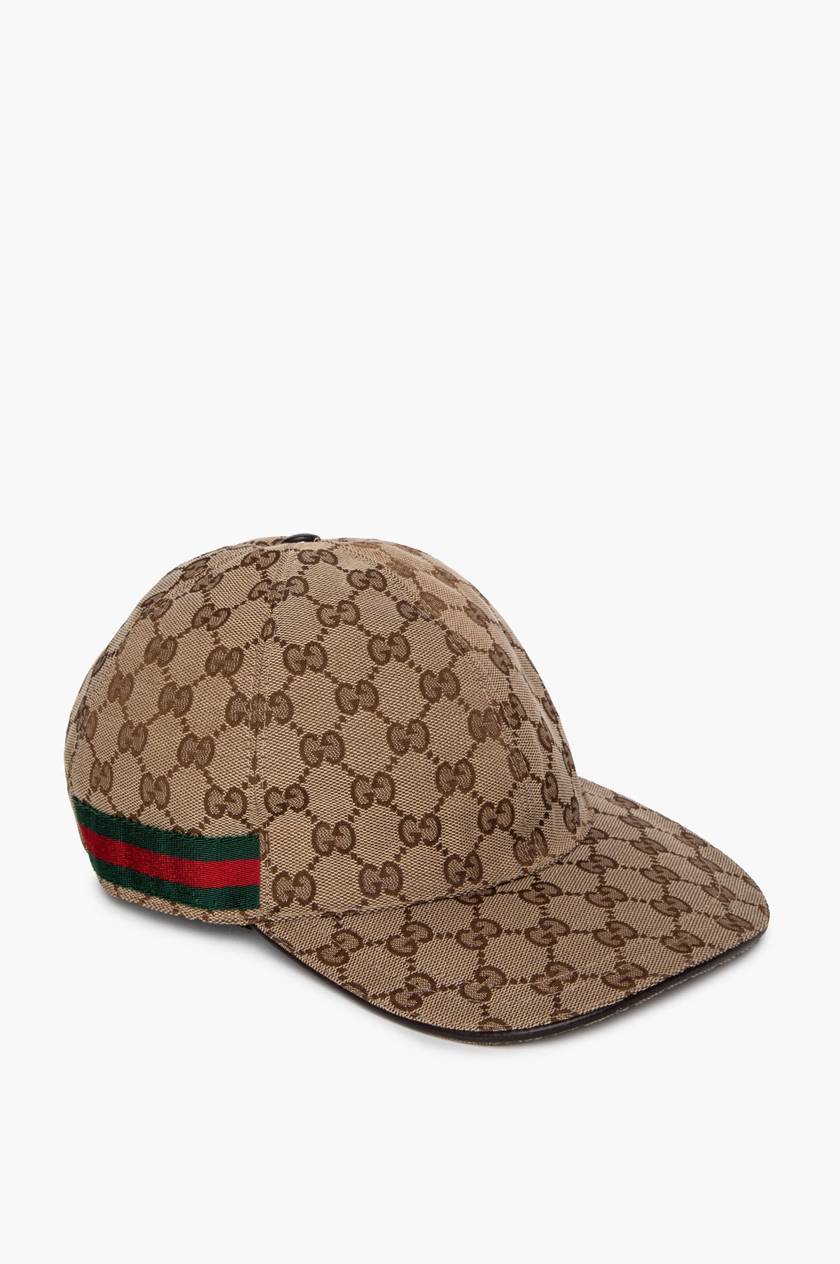 Gucci Sand GG Canvas Baseball Hat With Web