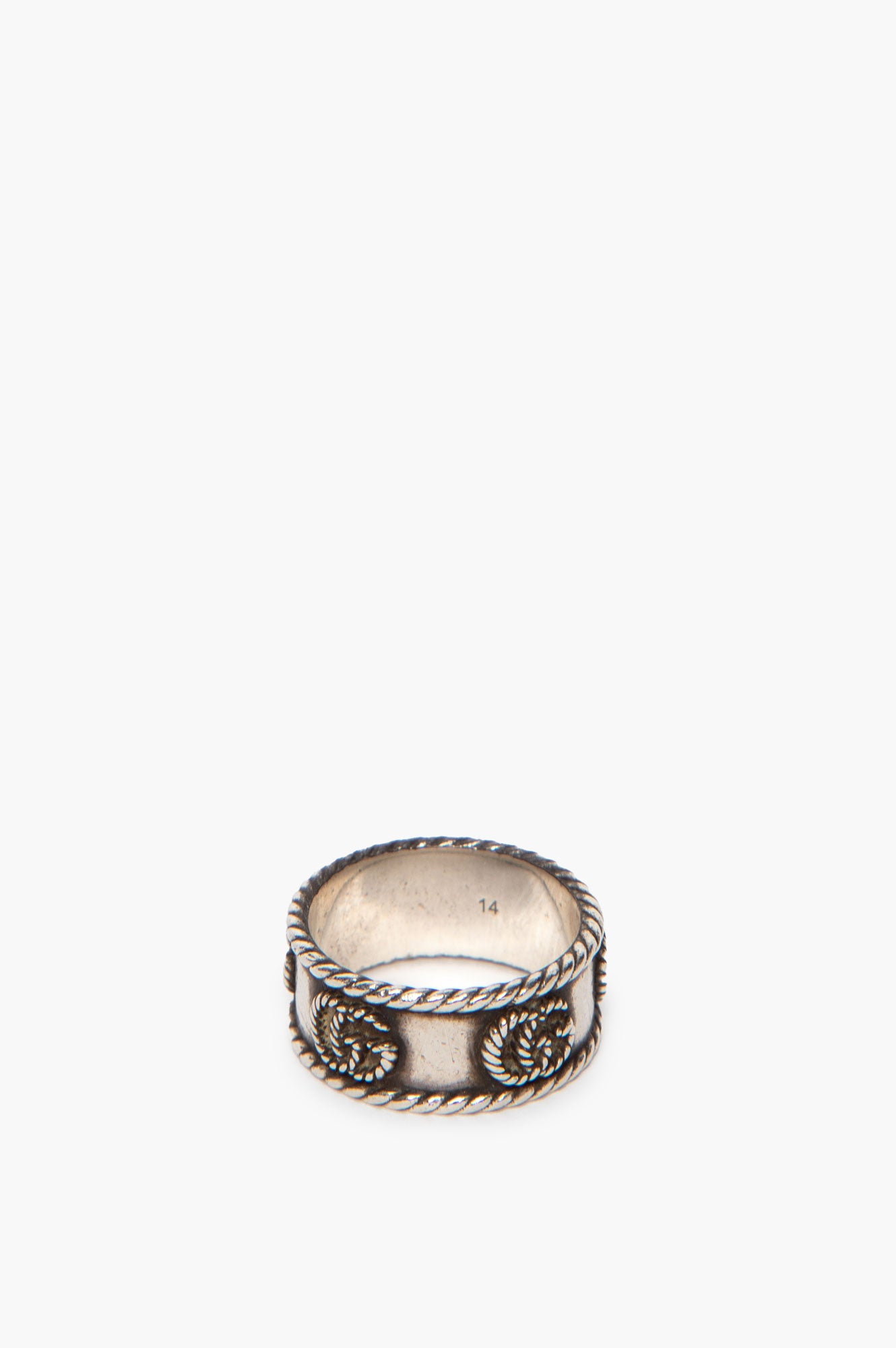 Gucci Sterling Silver Double G Band Ring