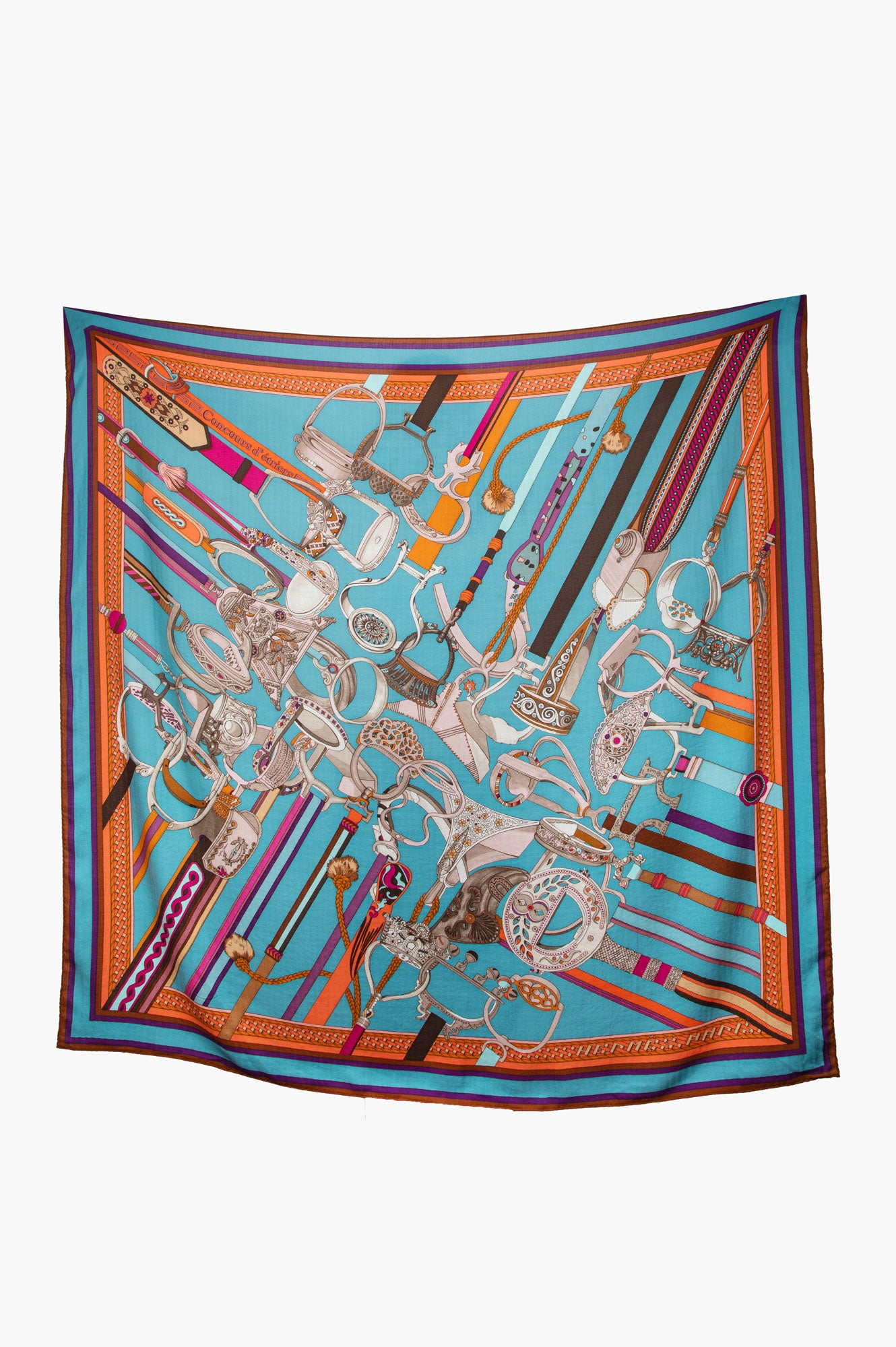 Hermès Concours d'Etriers Cashmere-Silk Shawl