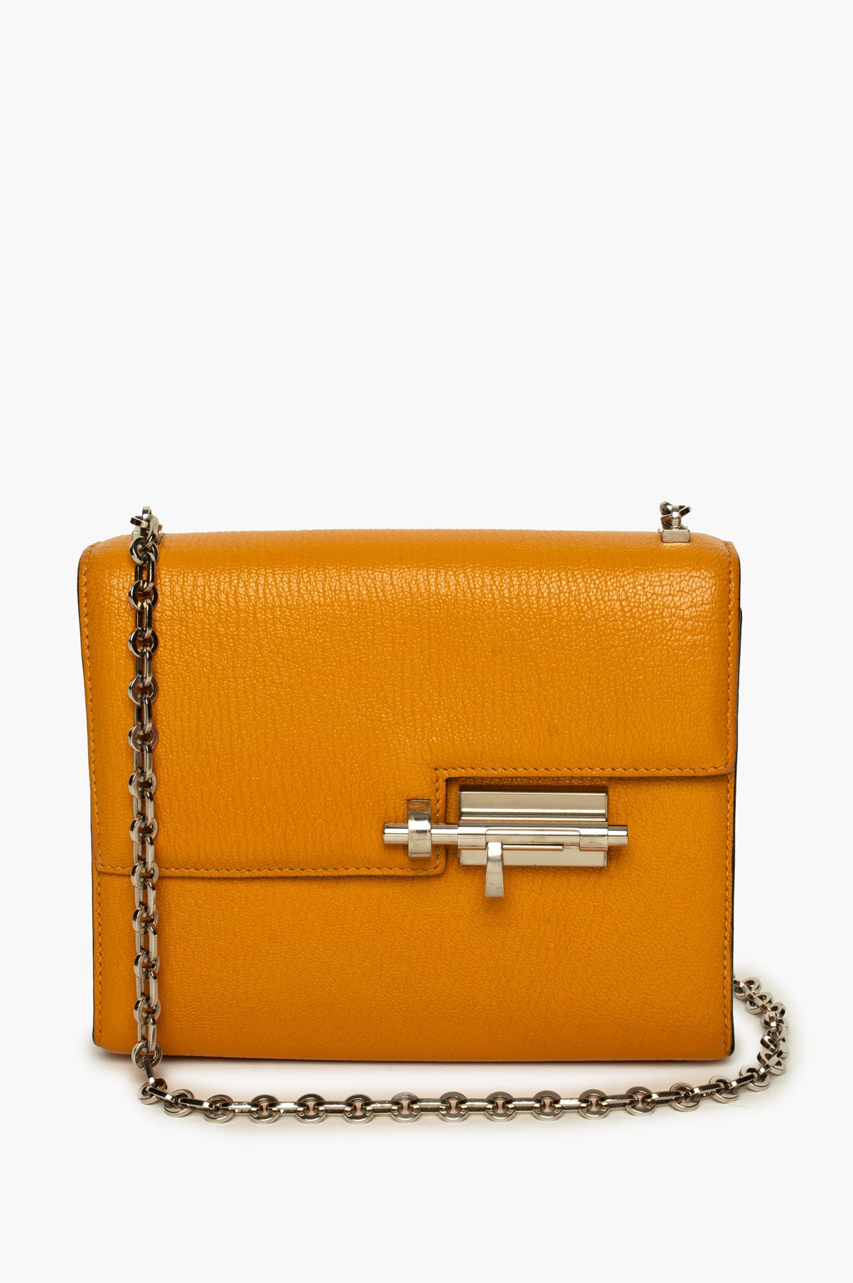 Hermès Jaune Ambre Chèvre Mysore Mini Verrou 17