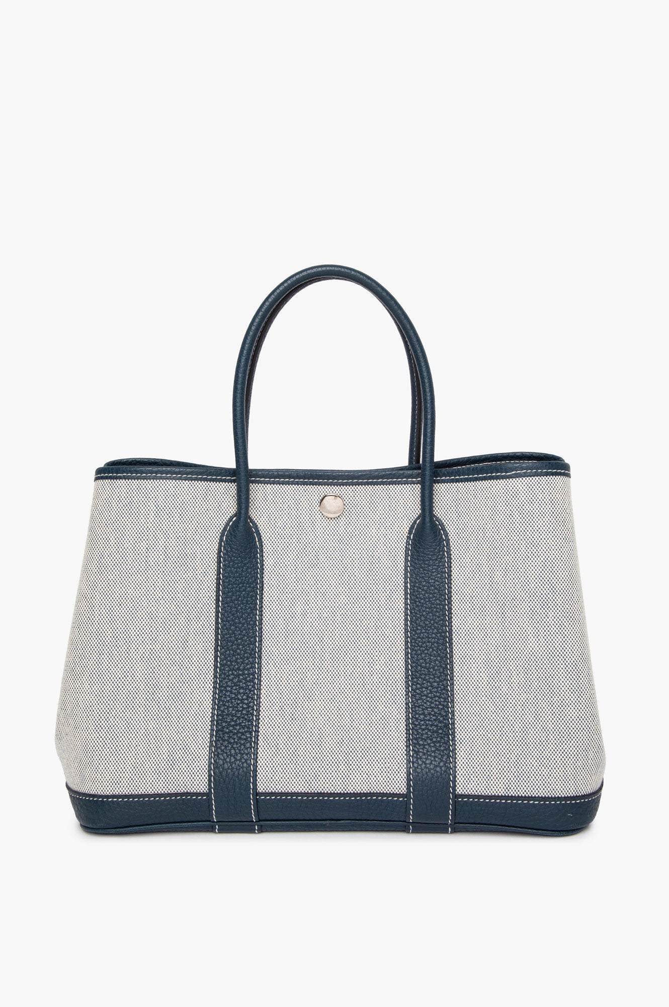 Hermès Navy/Natural Canvas Garden Party 30 Tote