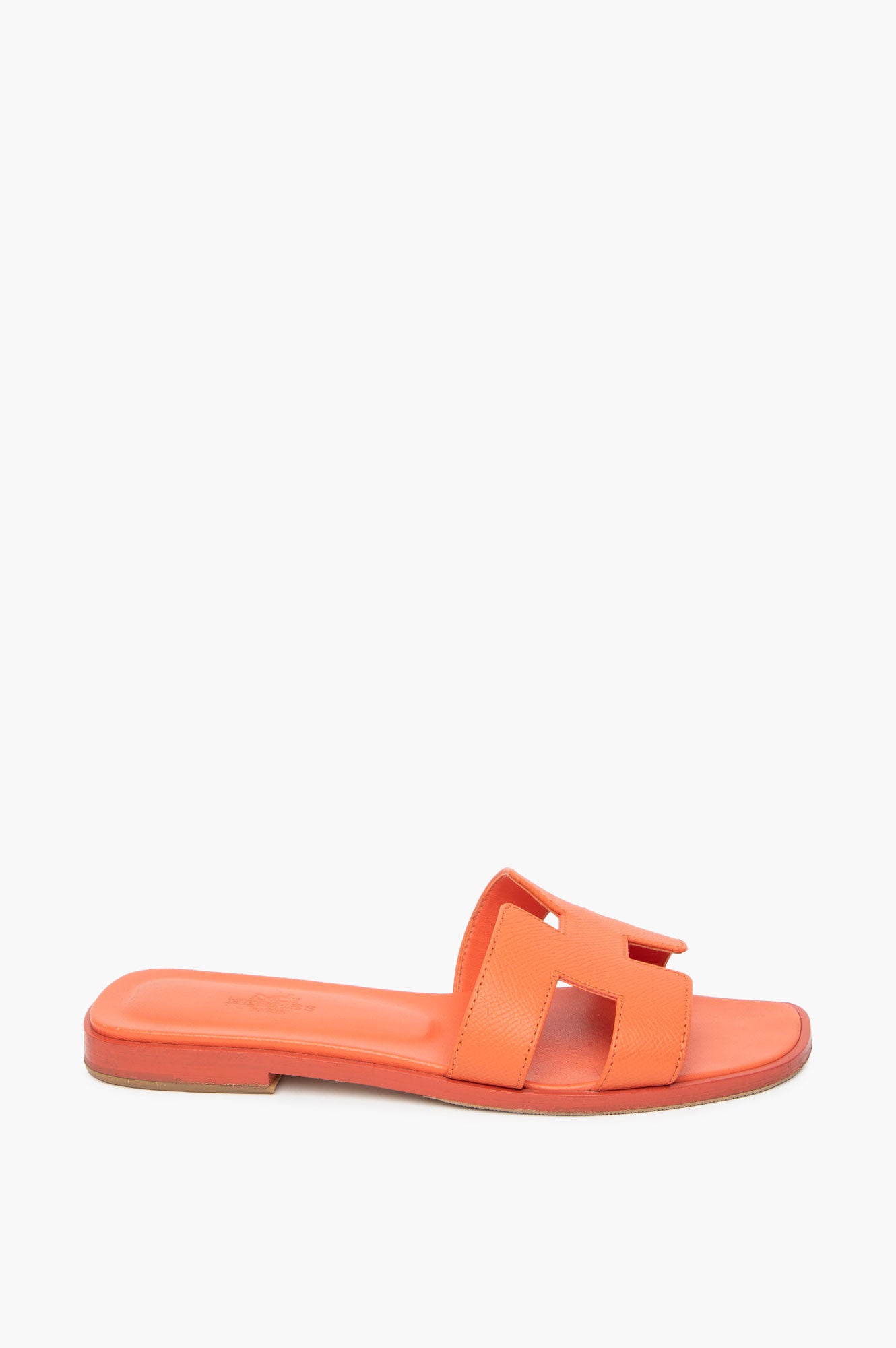 Hermès Orange Epsom Oran Sandals Size 37