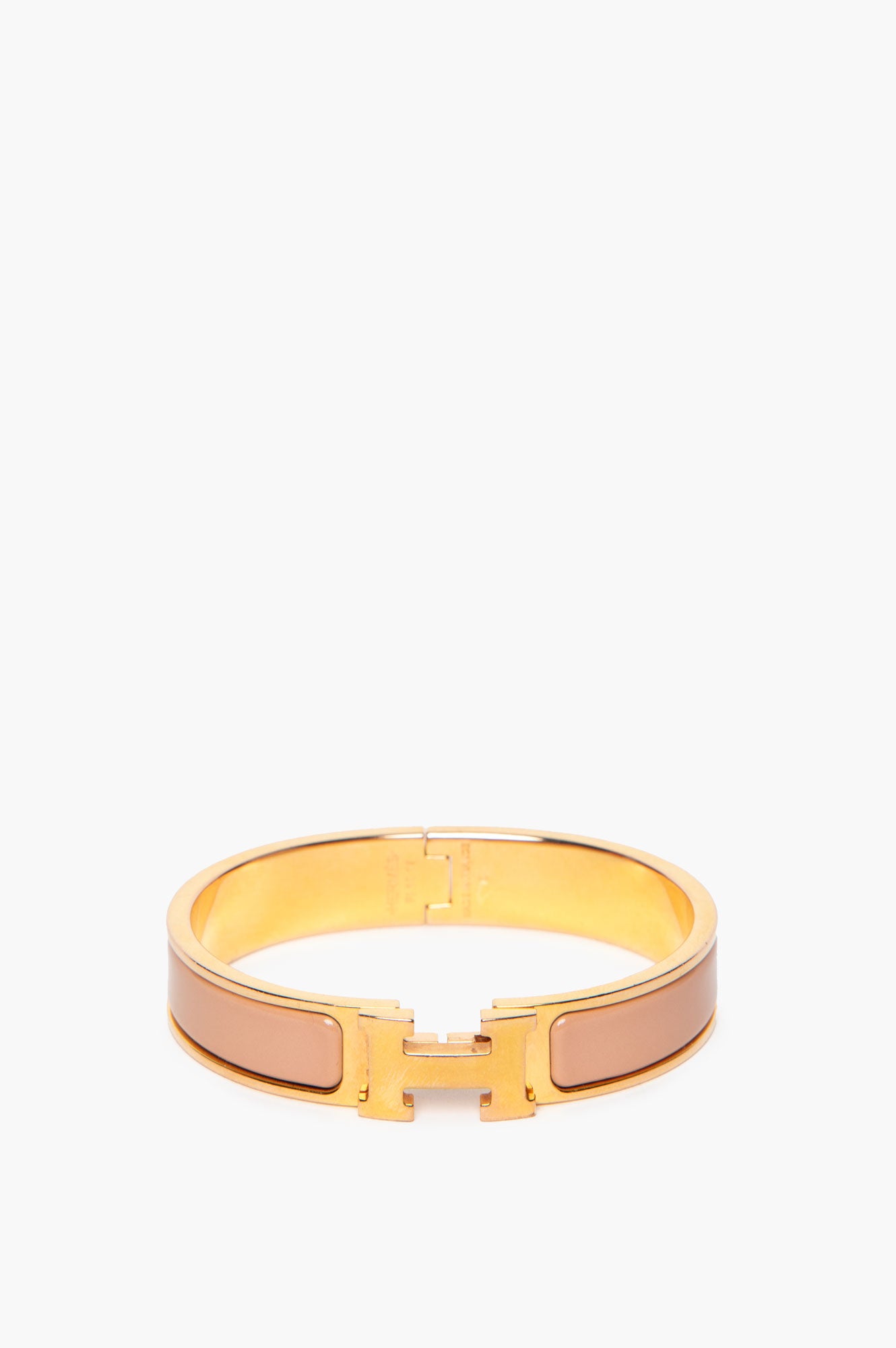 Hermès Yellow Gold Beige Clic H Bracelet