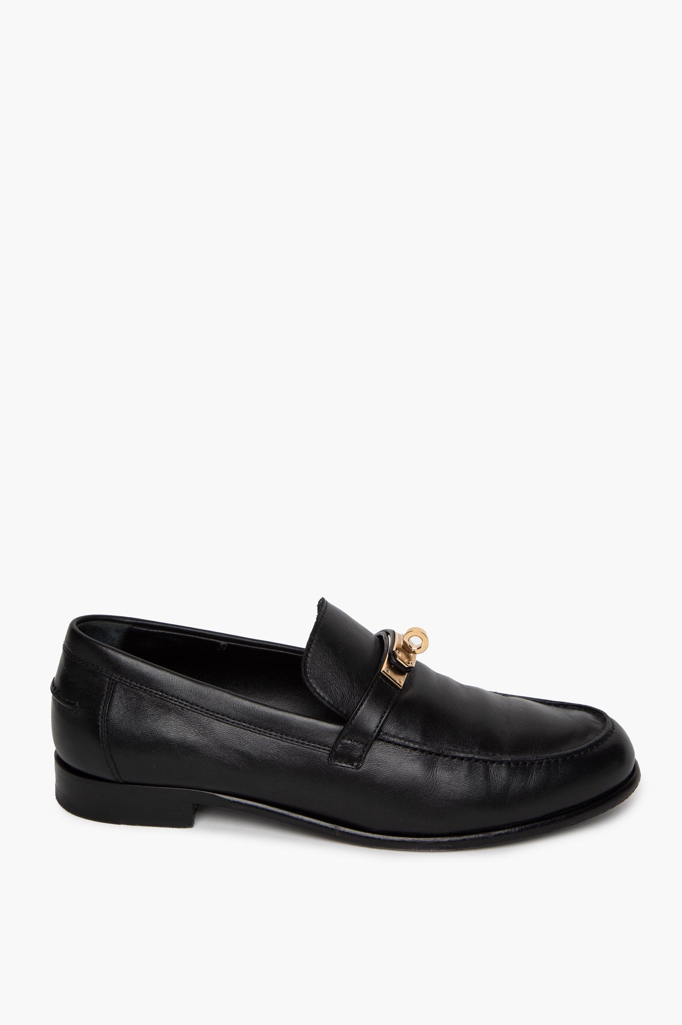 Hermes Black Leather GHW Destin Loafer Size 40