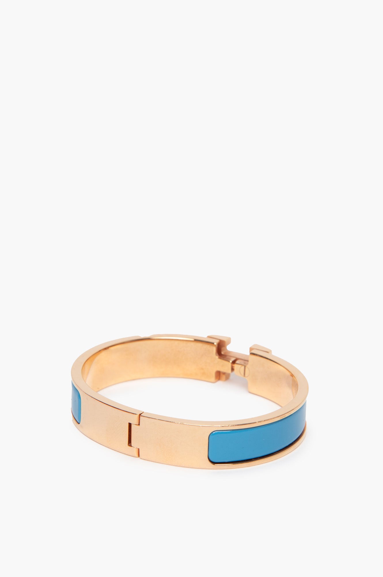 Hermes Clic H Bracelet Blue Gold Size PM - back
