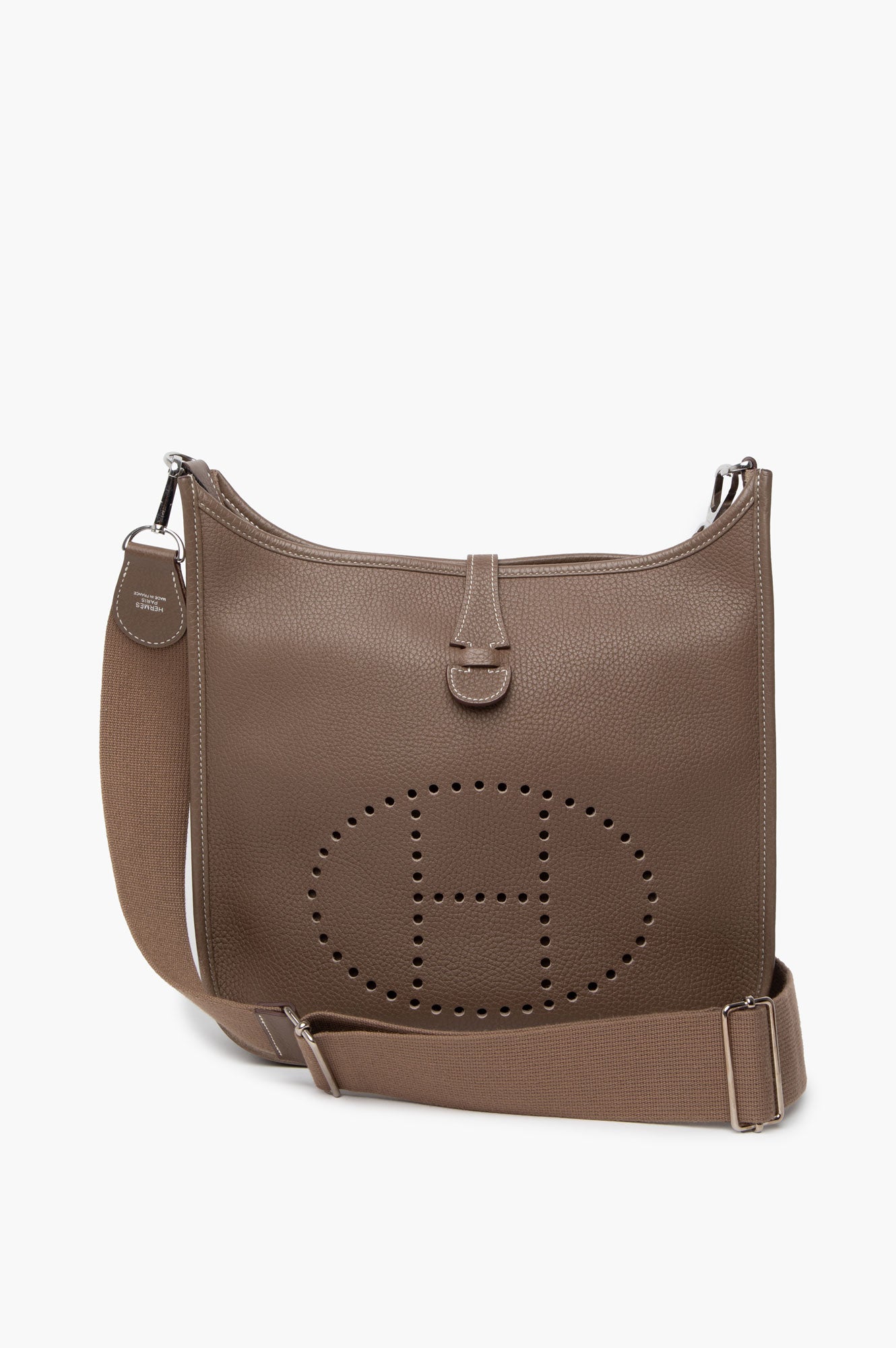 Hermes Etaupe Clemence Leather Evelyne 29 PM