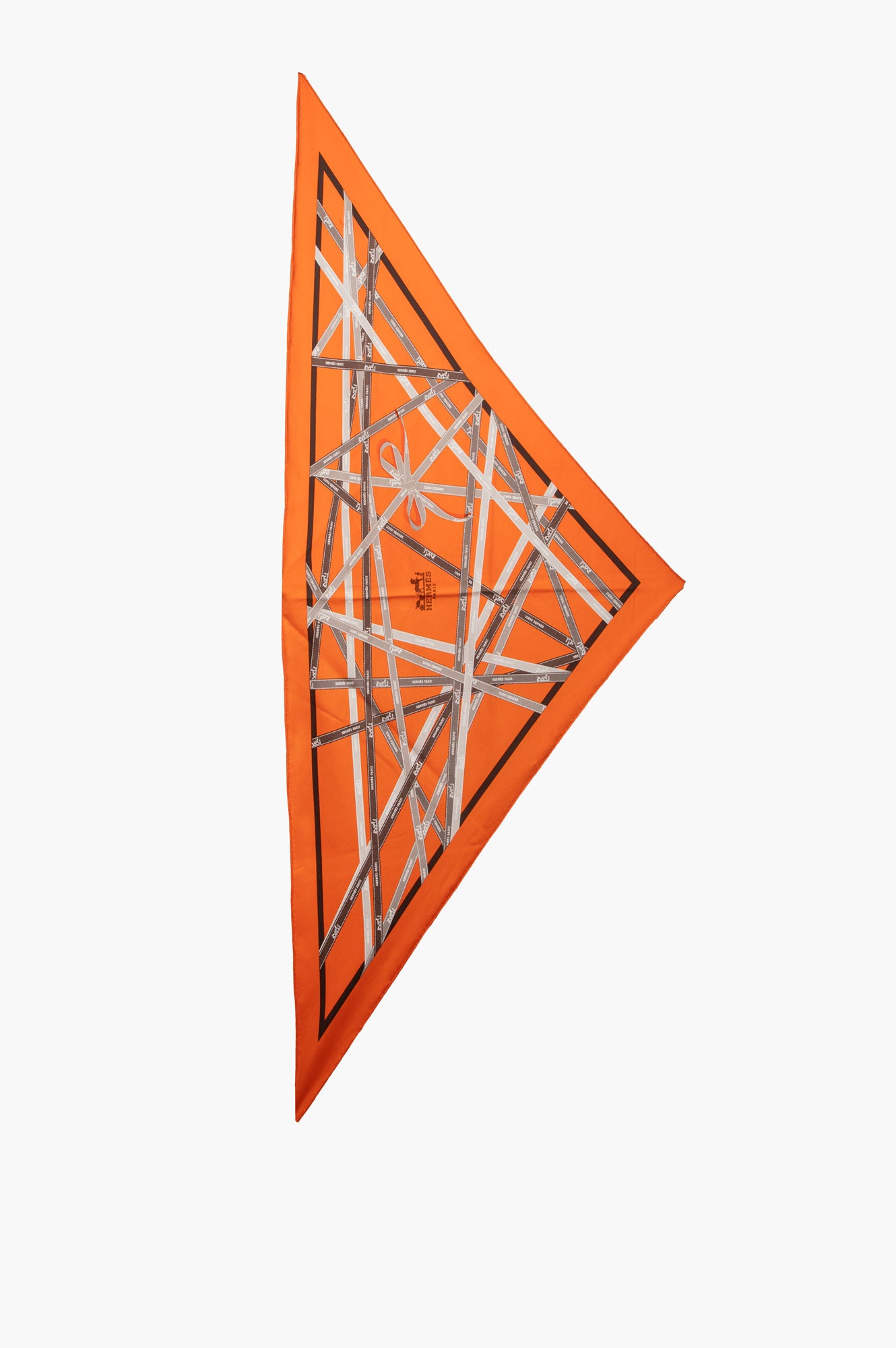 Hermes Orange Triangle Silk Scarf