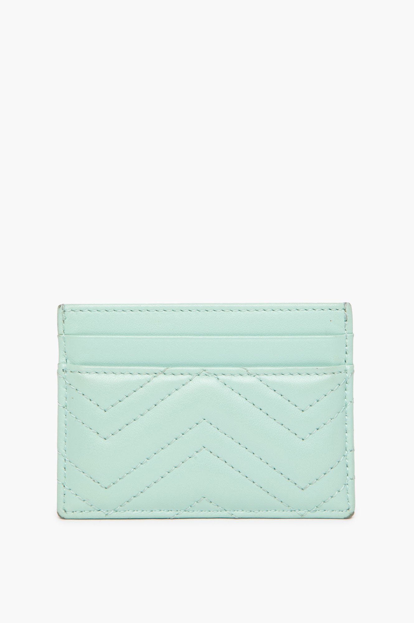 Gucci GG Marmont Water Green Matelasse Card Case