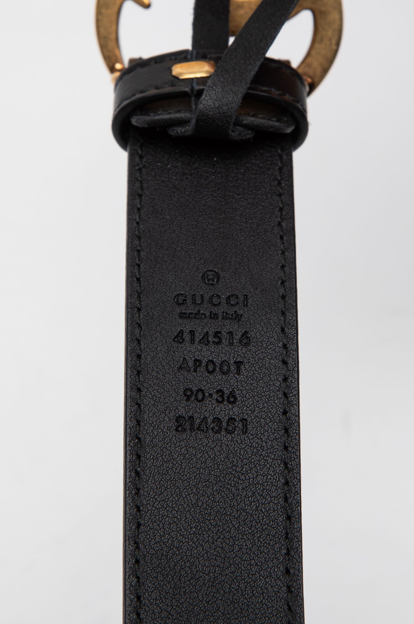 Gucci GG Marmont Black Leather Belt 90cm