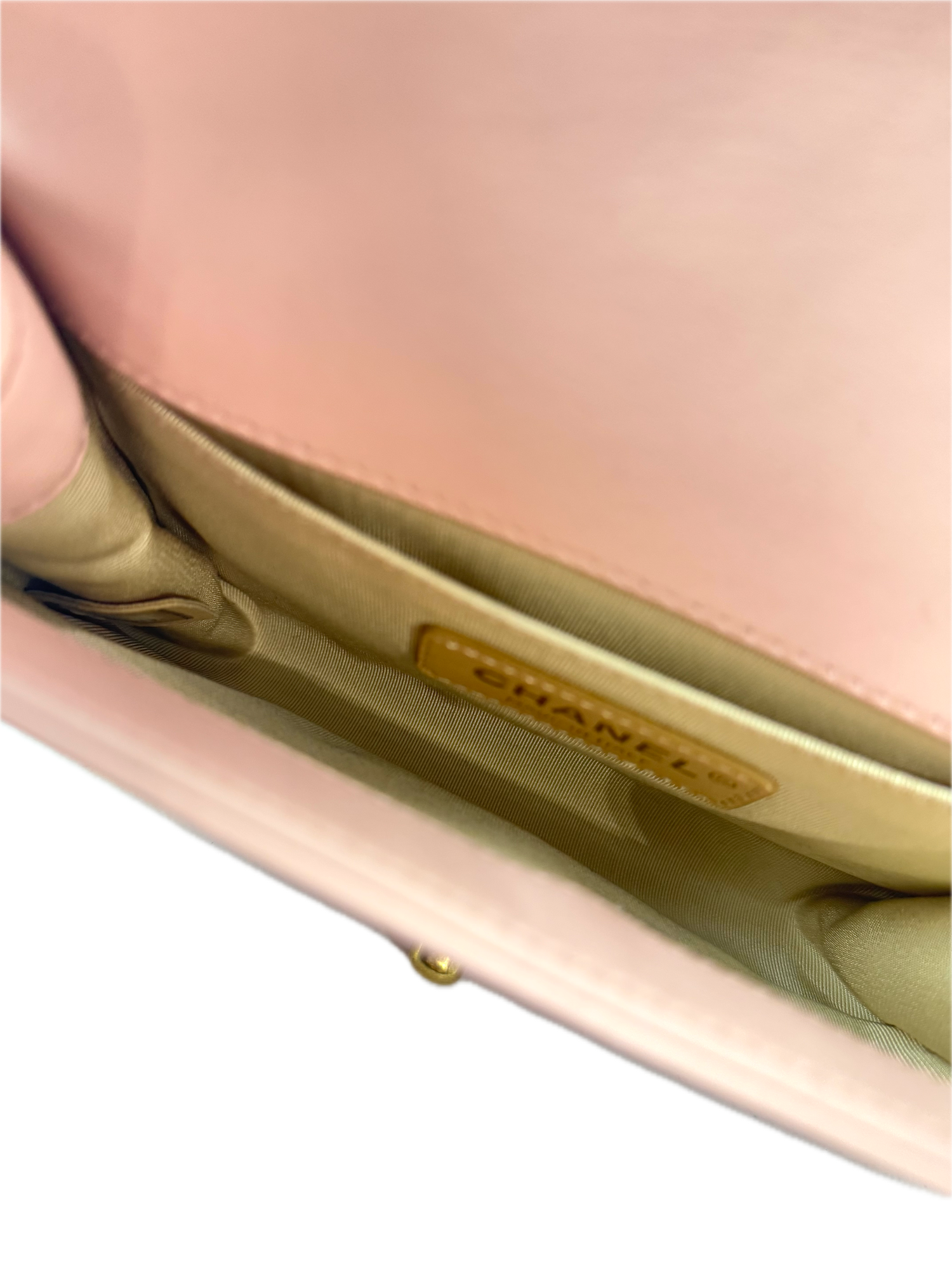 Chanel Pink Small Boy Bag With Gold Chain Embroidery