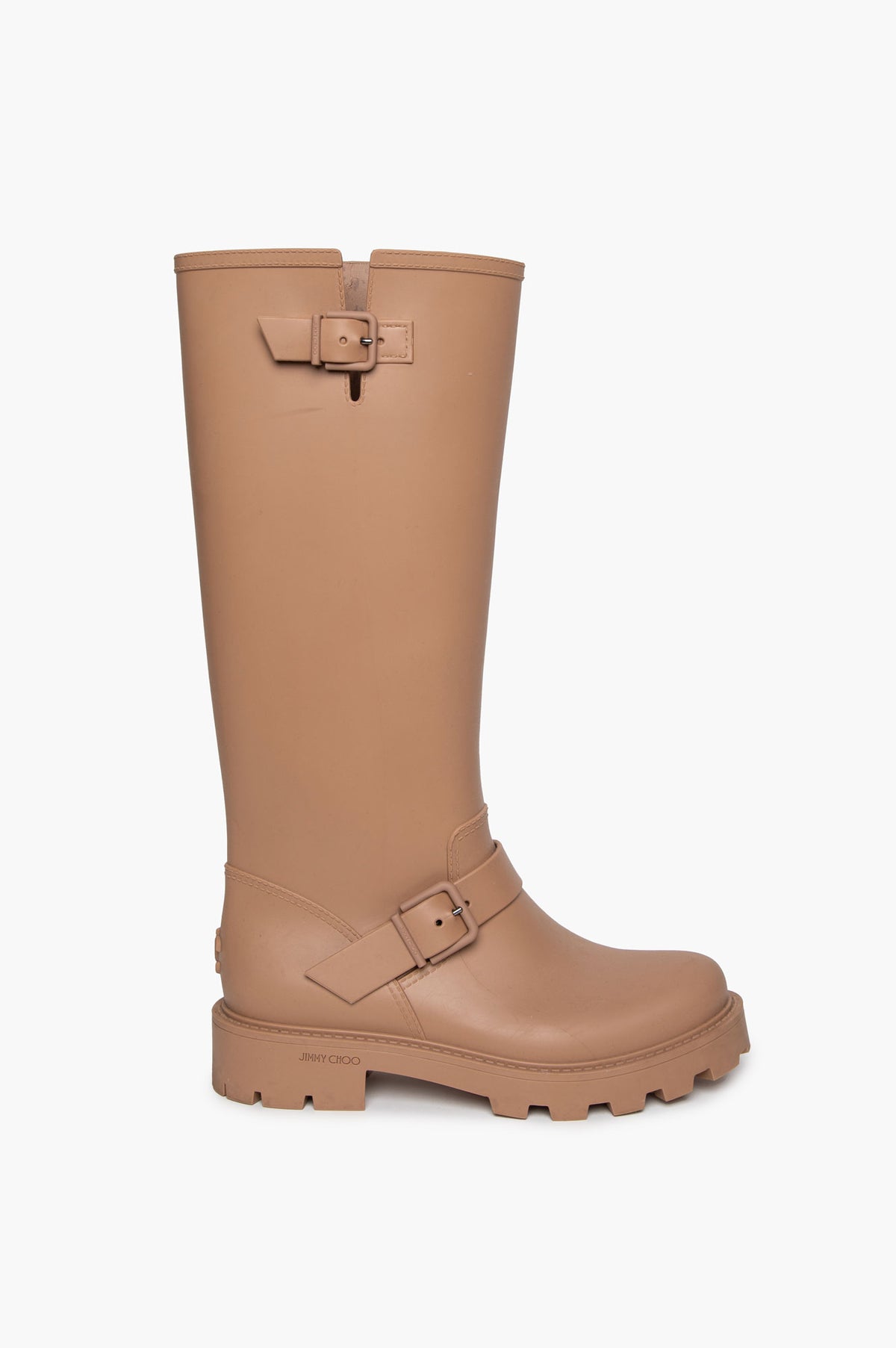 Jimmy Choo Camel Rubber Yael Rain Boots Size 39