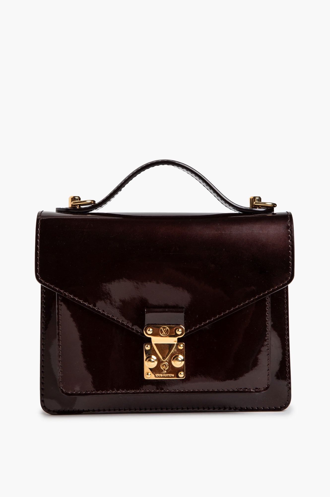 Louis Vuitton Amarante Vernis BB Monceau Satchel