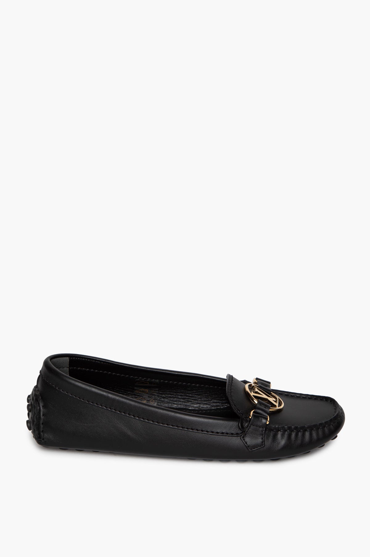 Louis Vuitton Black Leather Dauphine Loafers Size 36.5