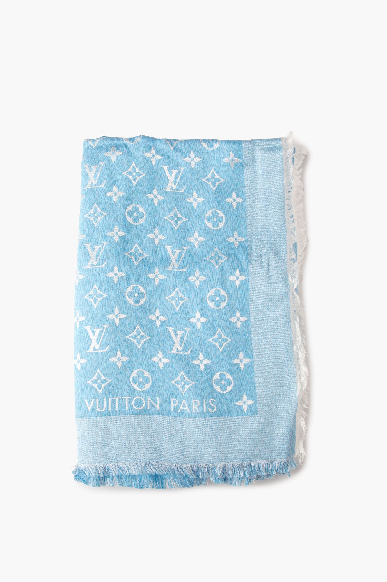 Louis Vuitton Blue Monogram Square Shawl 140x140