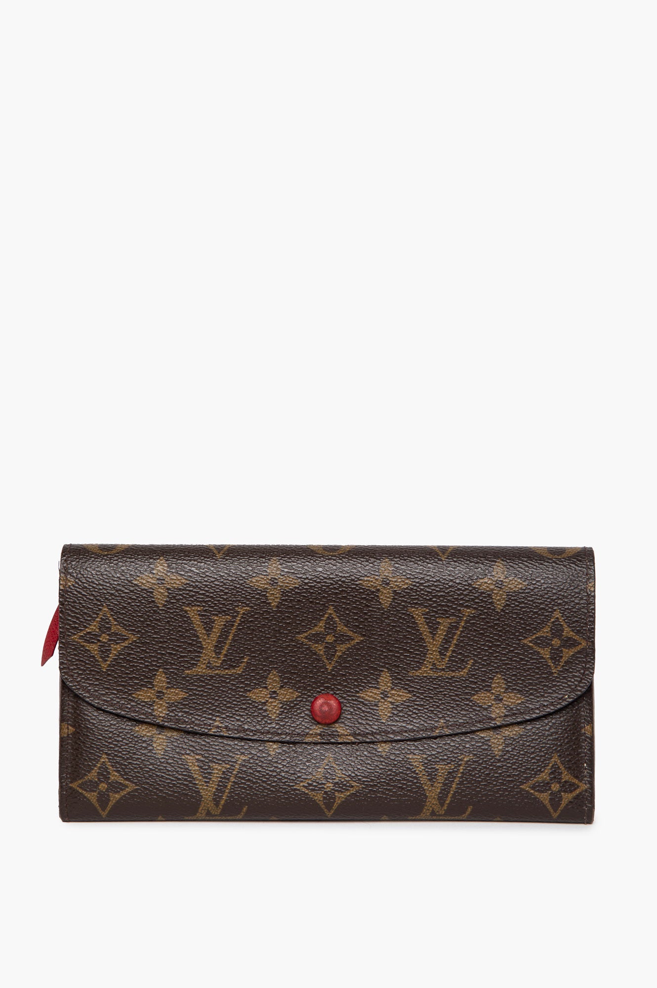 Louis Vuitton Crimson Leather Lined Monogram Canvas Emilie Wallet