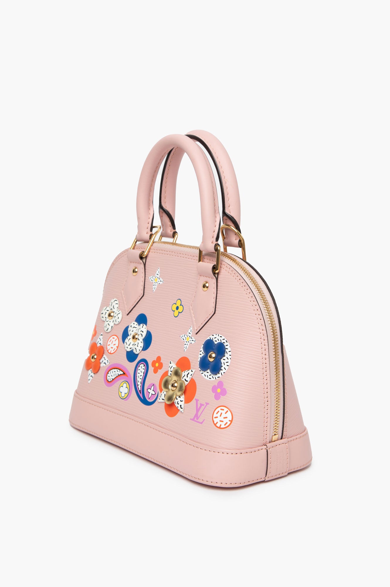 Louis Vuitton Epi Blooming Flowers Alma BB Rose Ballerine side
