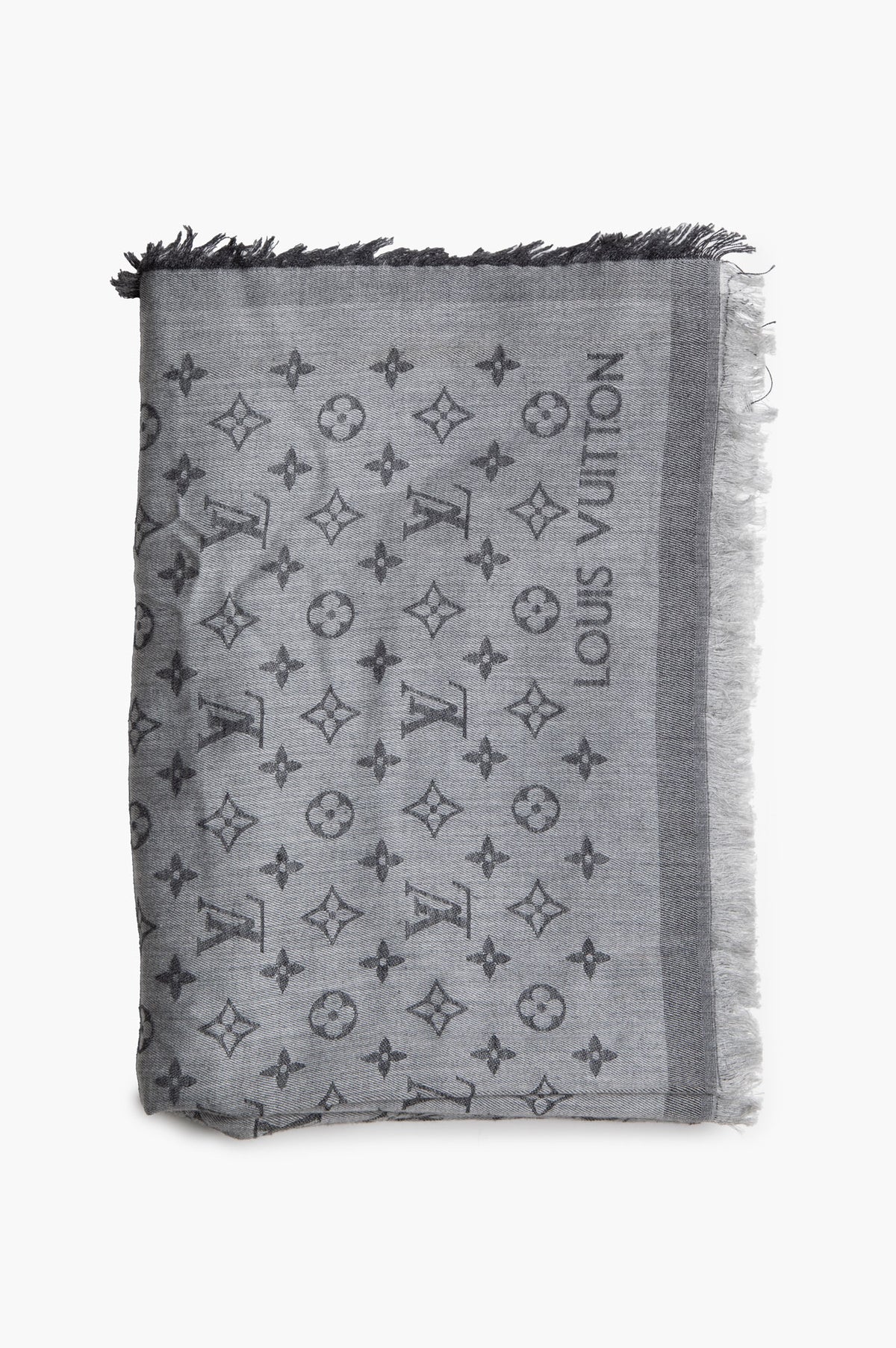 Louis Vuitton Grey Monogram Cotton Essential Stole Scarf