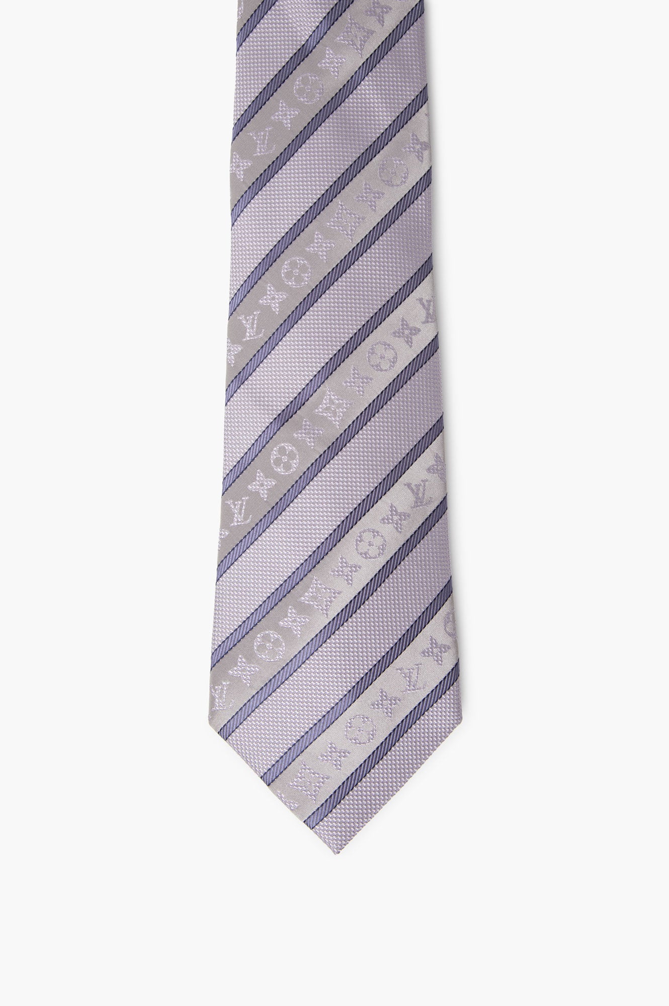 Louis Vuitton Lavender/Blue Silk Jacquard Monogram Tie