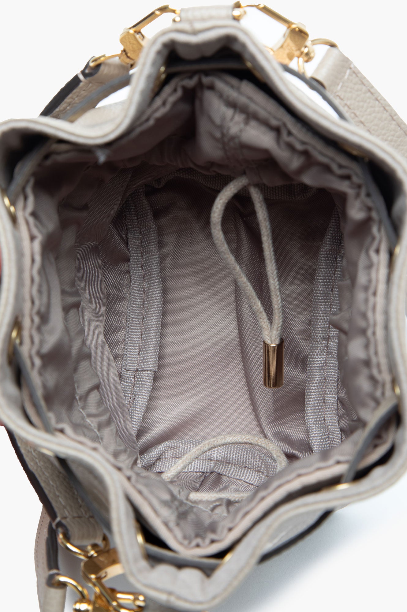 Louis Vuitton  Nano Noé Bicolore Tourterelle Creme Monogram Empreinte inside