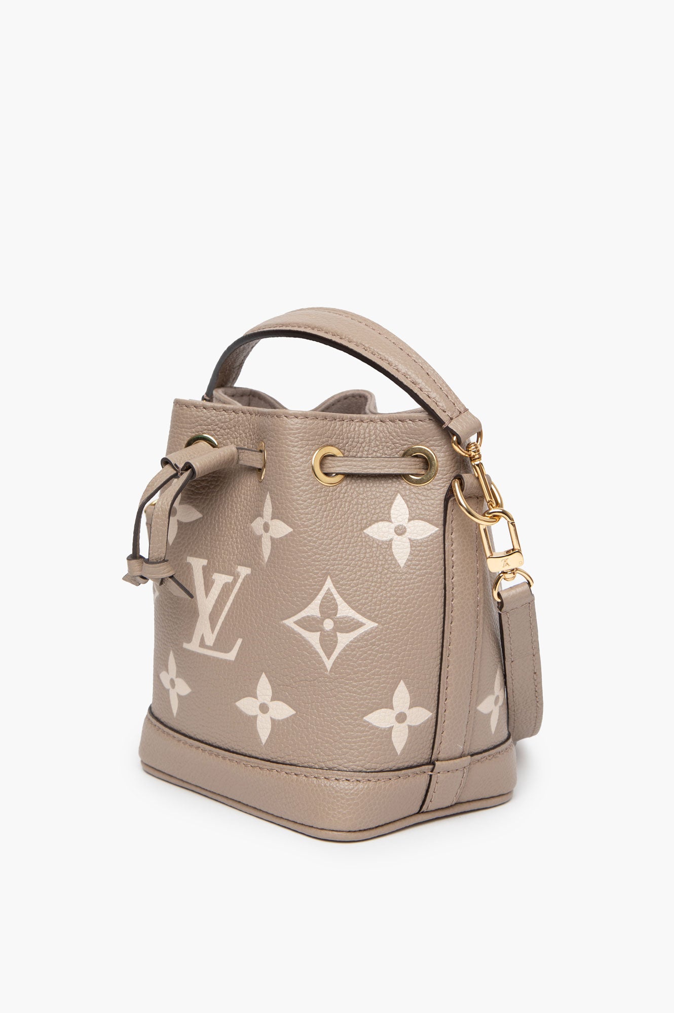 Louis Vuitton  Nano Noé Bicolore Tourterelle Creme Monogram Empreinte sside