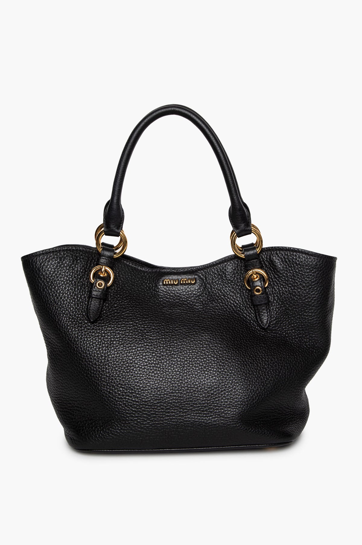 Miu Miu Black Vitello Phenix Tote Bag
