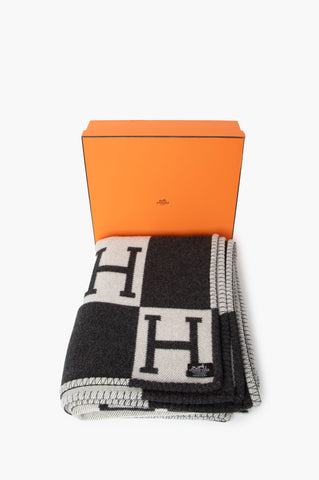 Hermes Black and White Avalon III Throw Blanket