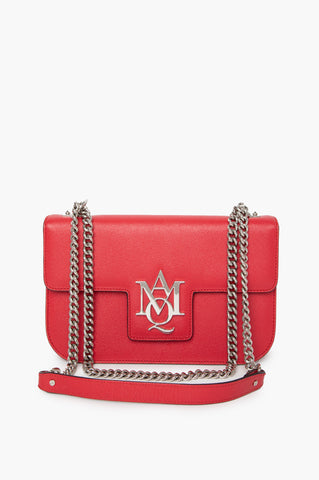 Alexander McQueen Red Insignia Leather Chain Bag