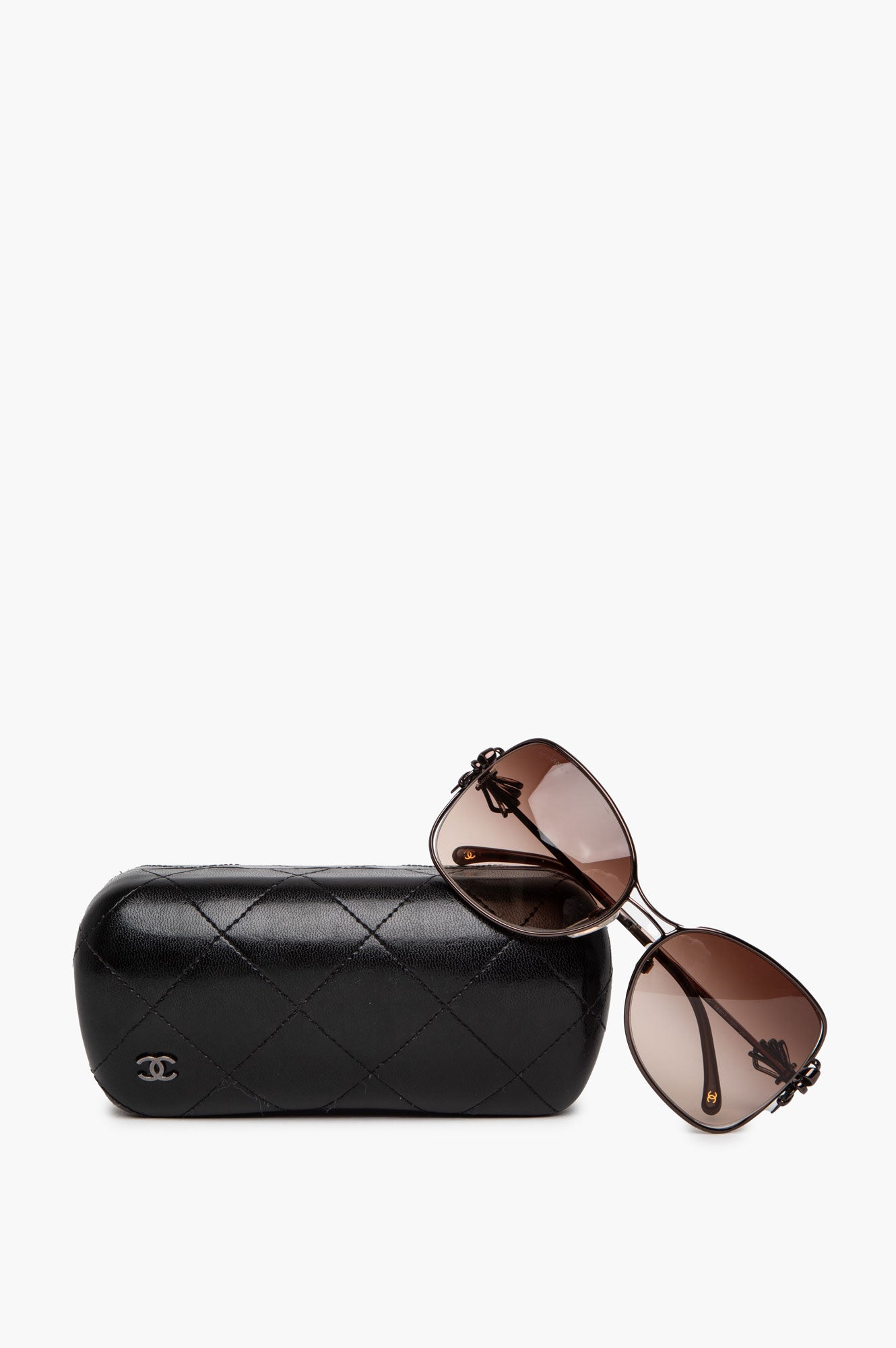 Chanel Ruthenium Metal Bow Accent 4180 Butterfly Sunglasses