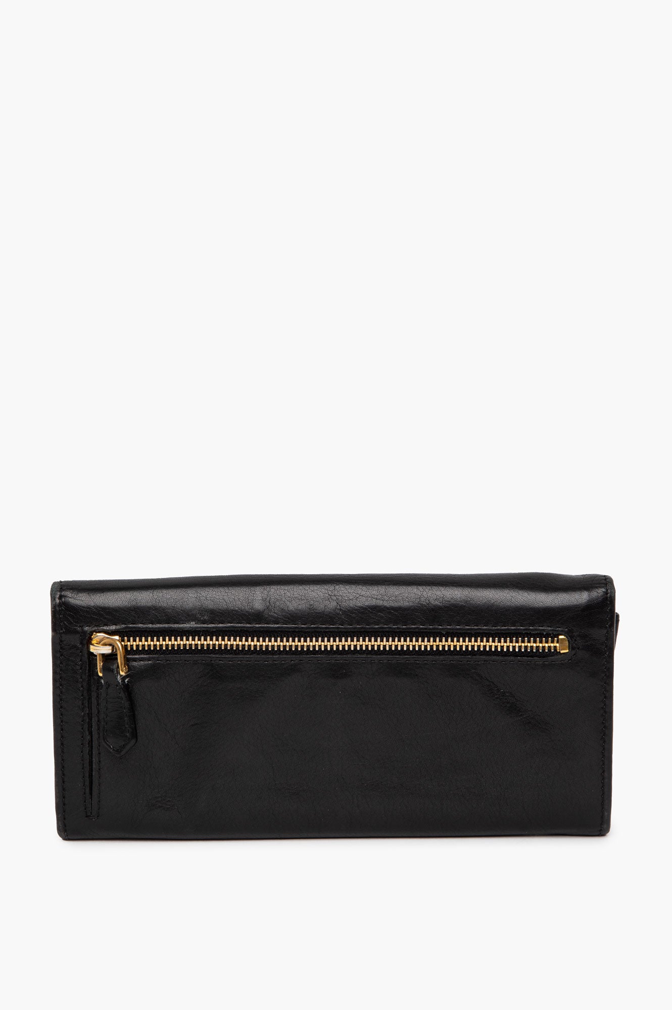 Prada Black Calfskin Ribbon Bifold Long Wallet