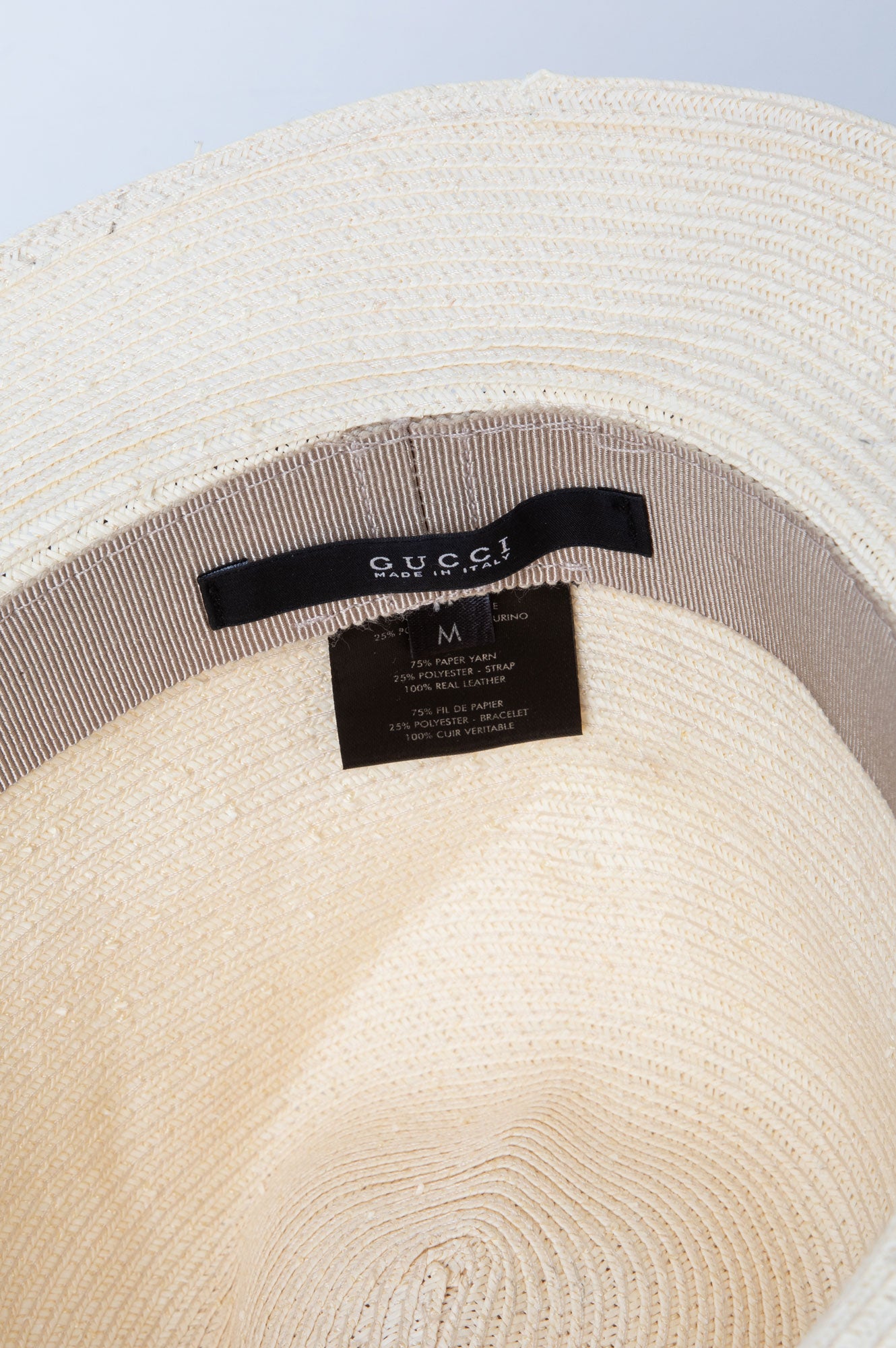 Gucci Beige Straw Hat Medium
