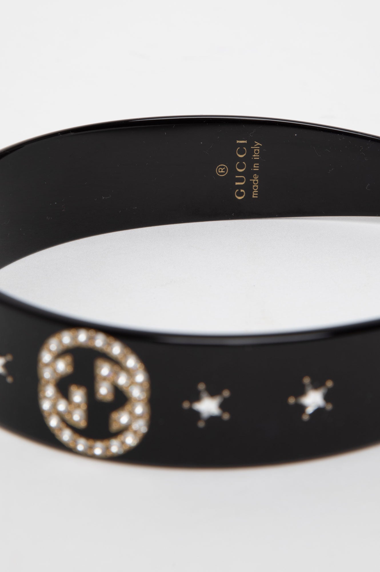 Gucci Black Crystal Star Interlocking G Headband