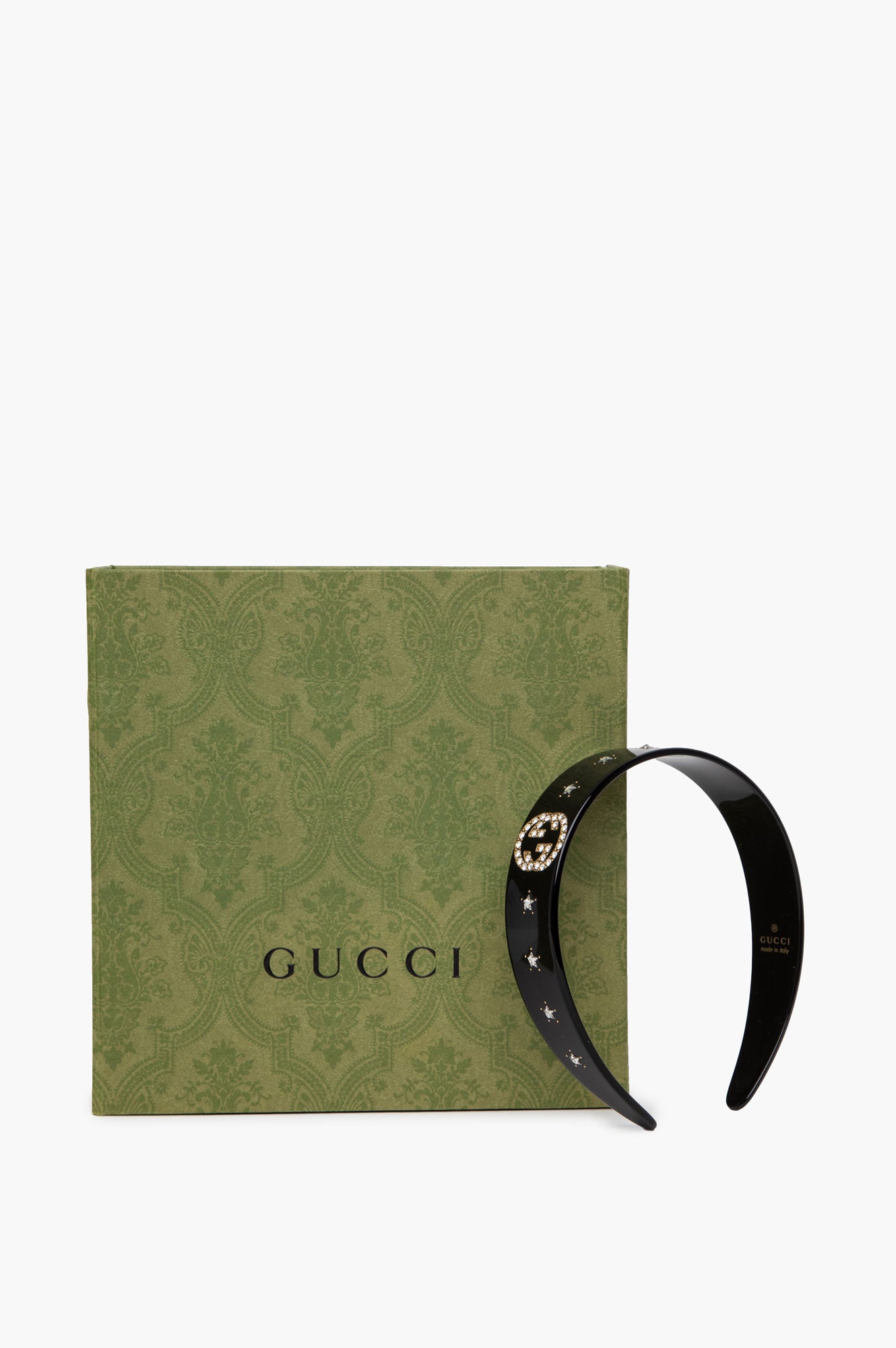 Gucci Black Crystal Star Interlocking G Headband