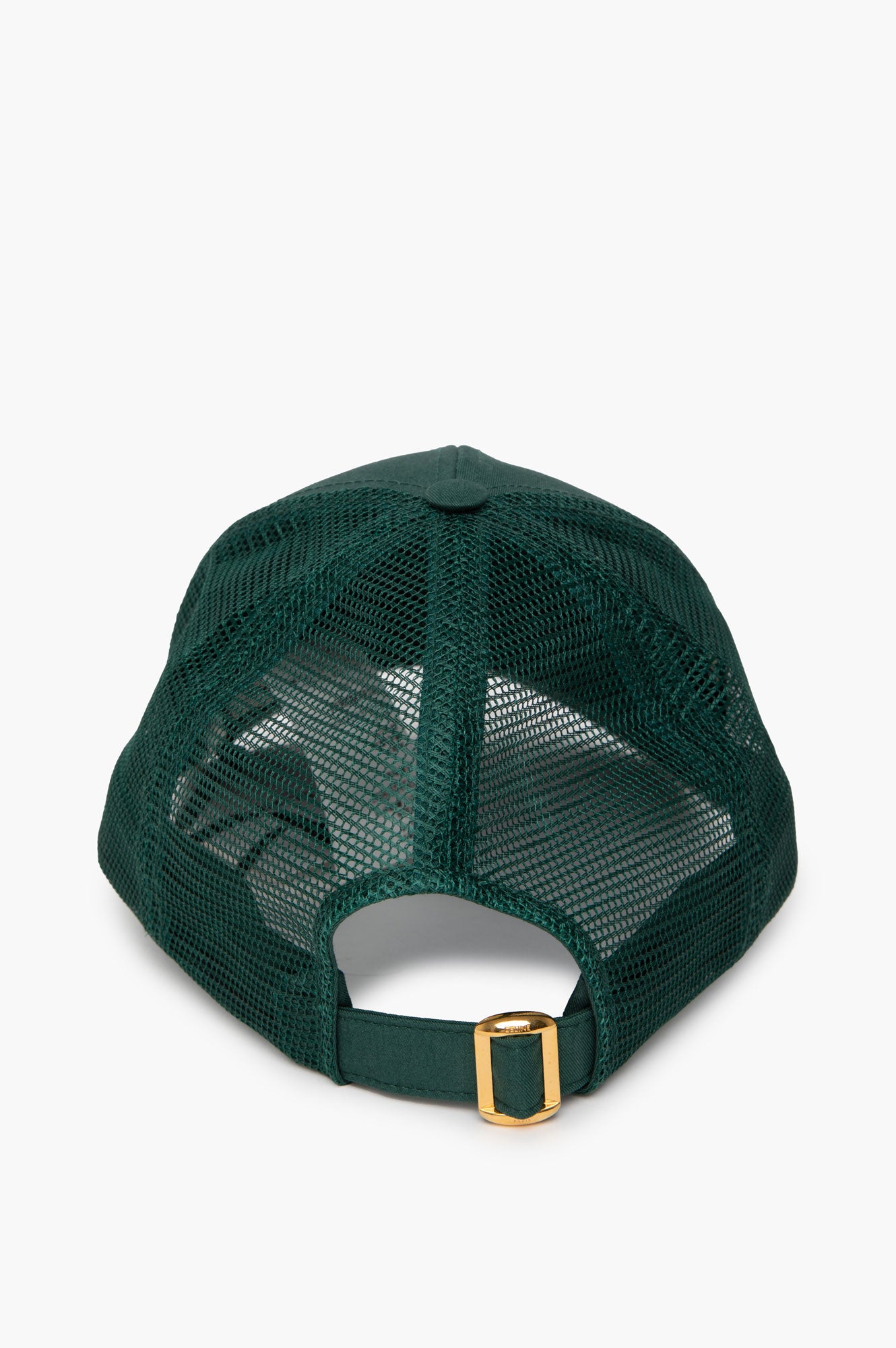 Celine Green Cotton Gabardine Triomphe Trucker Baseball Cap SIze S