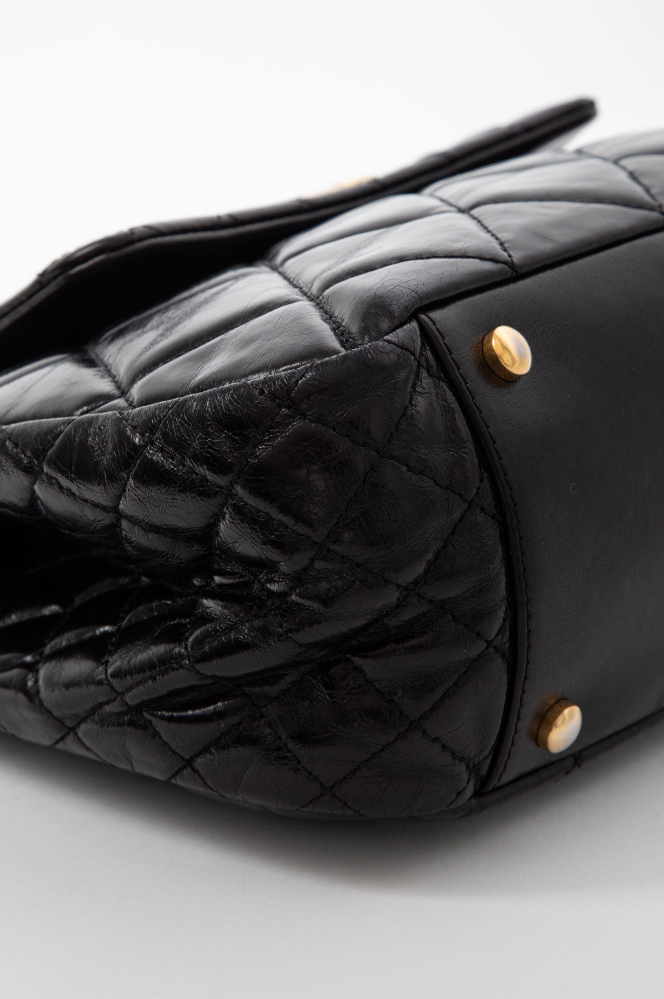 Chanel Black Aged Calfskin Daily Walk Accordion Bag