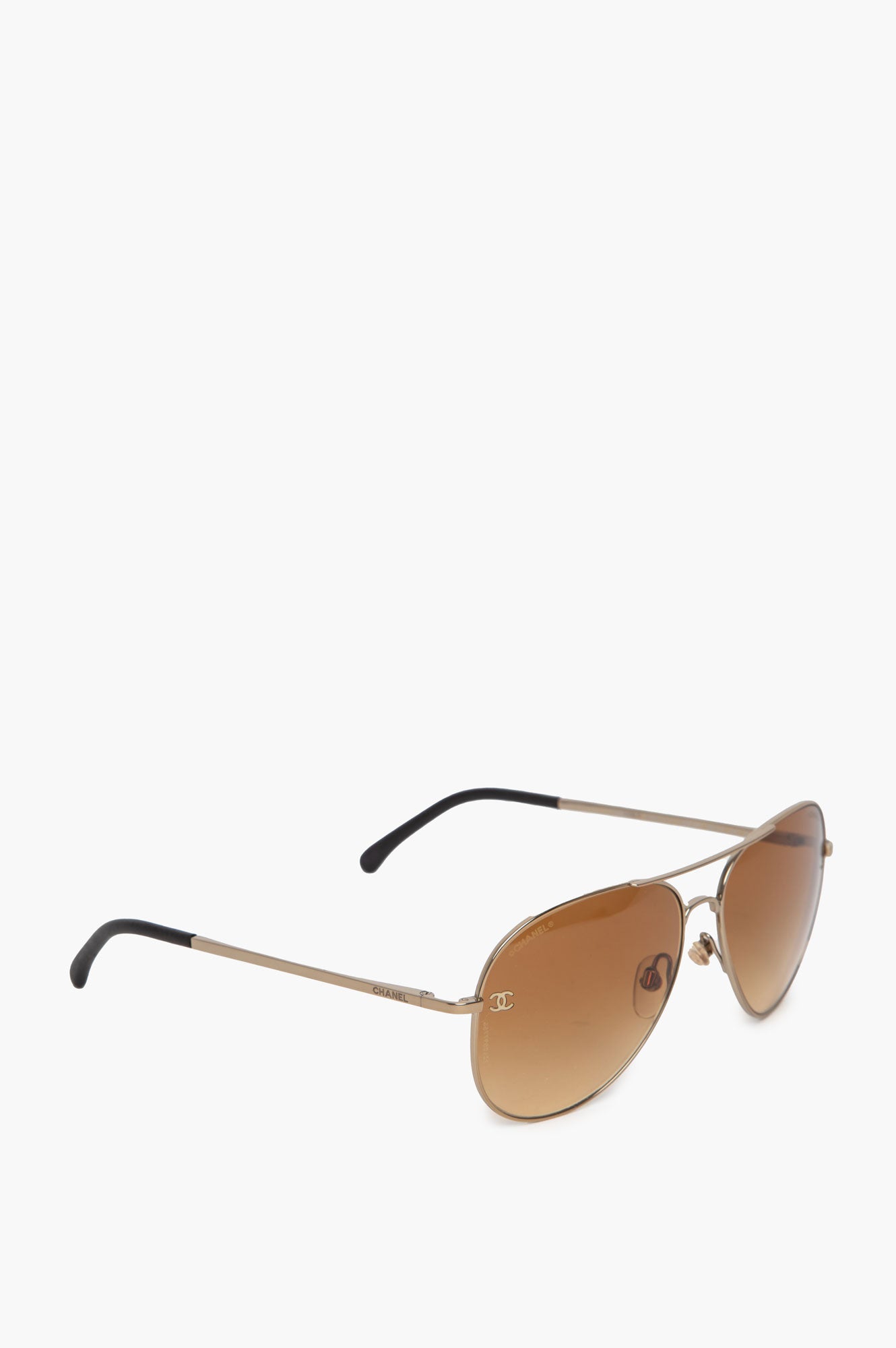 Chanel Gold Titanium Brown Gradient Aviator 4189TQ Sunglasses