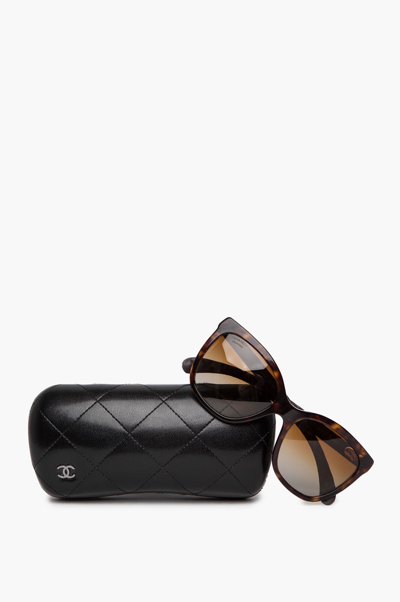 Chanel Tortoise 5288-Q Square CC Logo Polarized Sunglasses