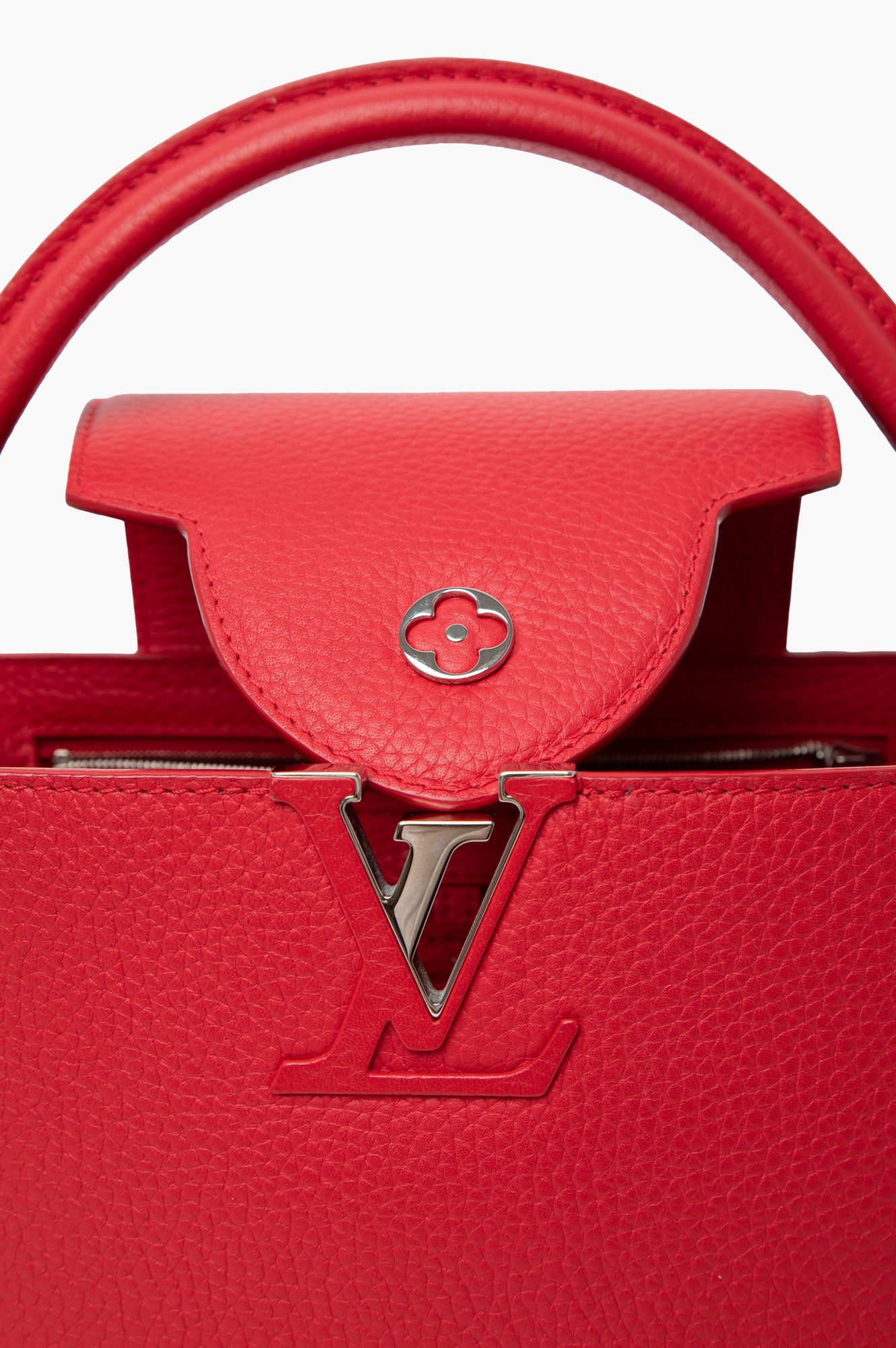 Louis Vuitton Taurillon Capucines PM Red