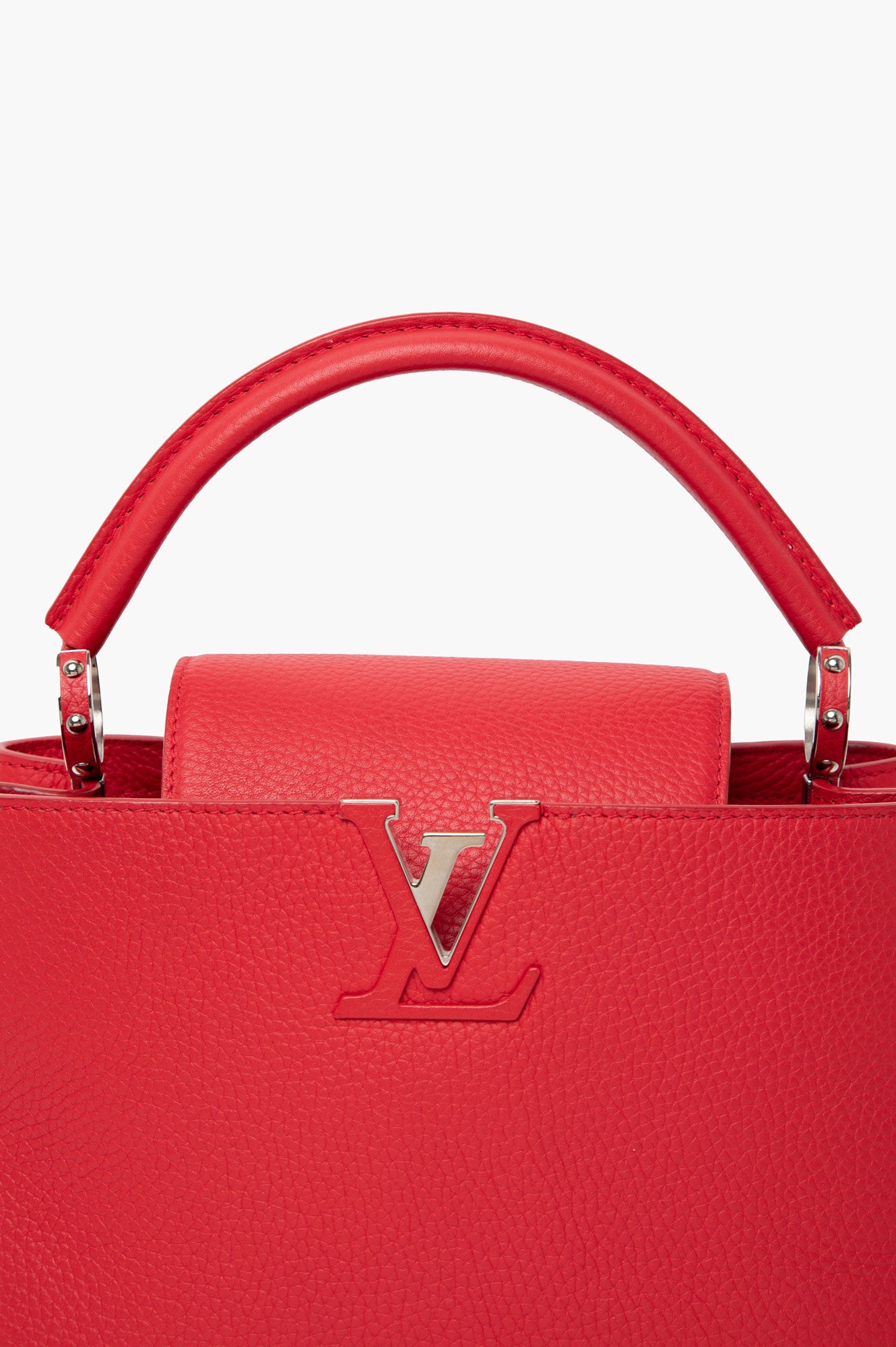 Louis Vuitton Taurillon Capucines PM Red