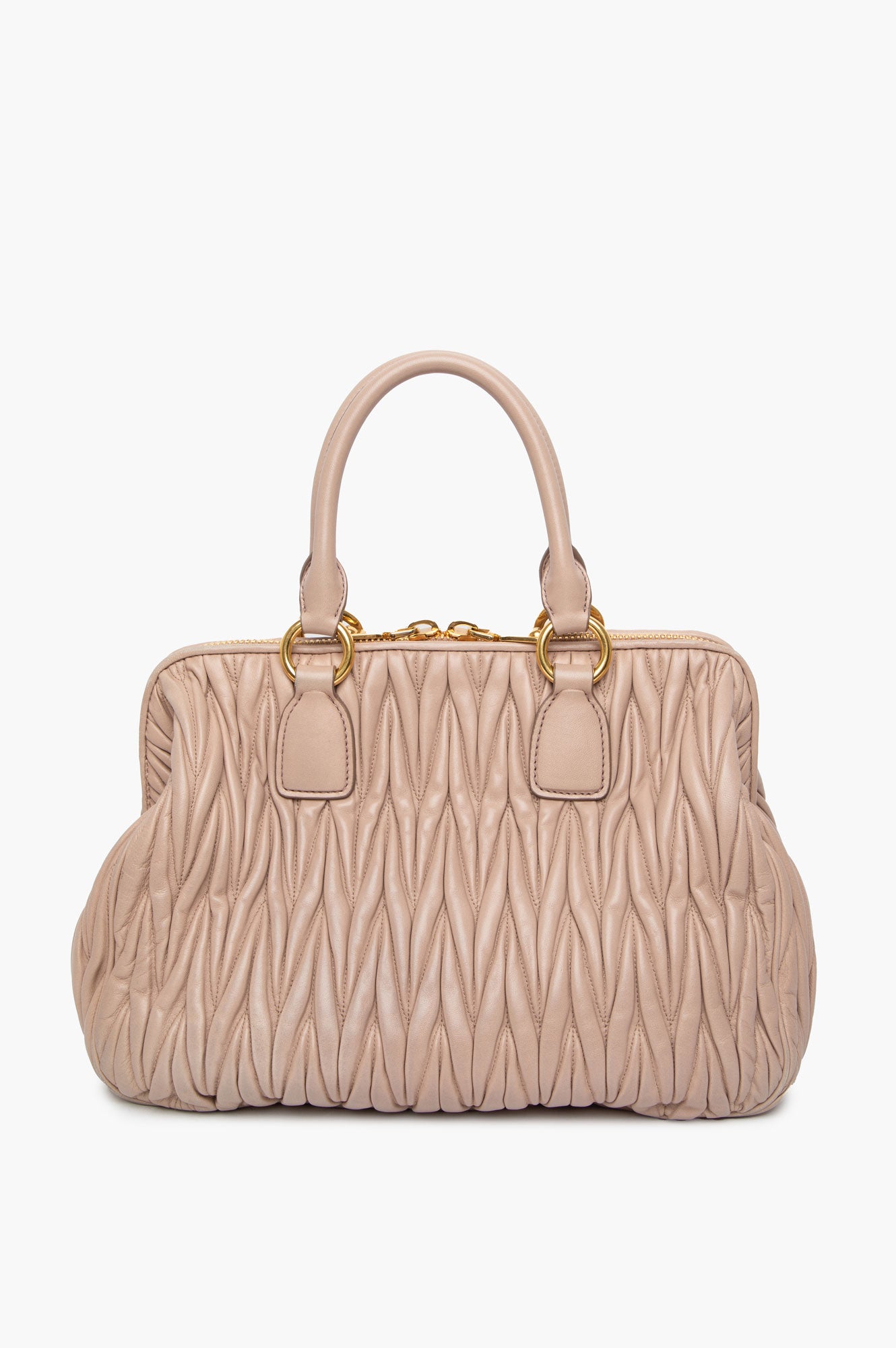Miu Miu Dusty Rose Matelassé Top Handle Doctor Bag