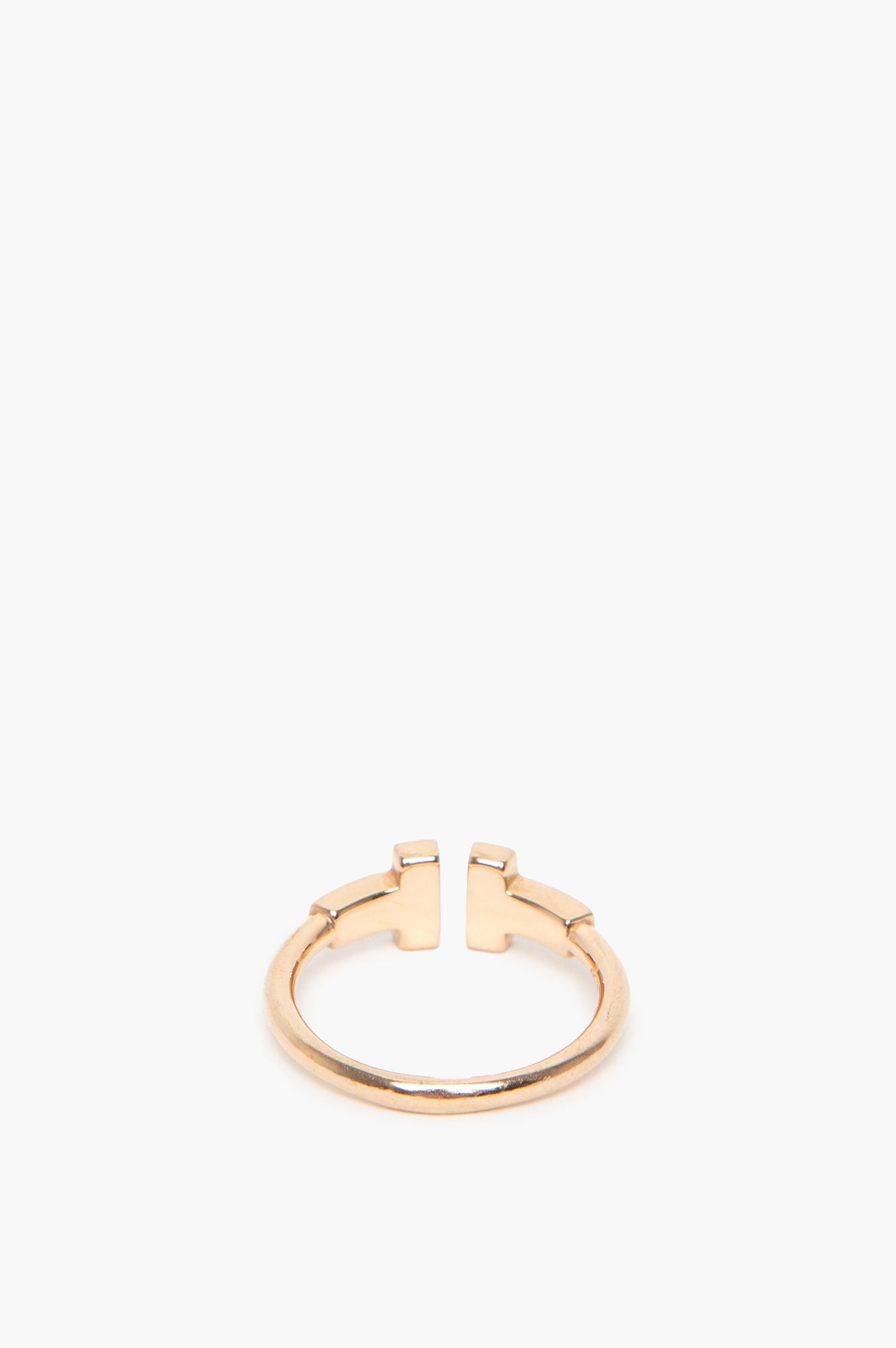 Tiffany & Co. Rose Gold Diamond T Wire Ring Size 4.75