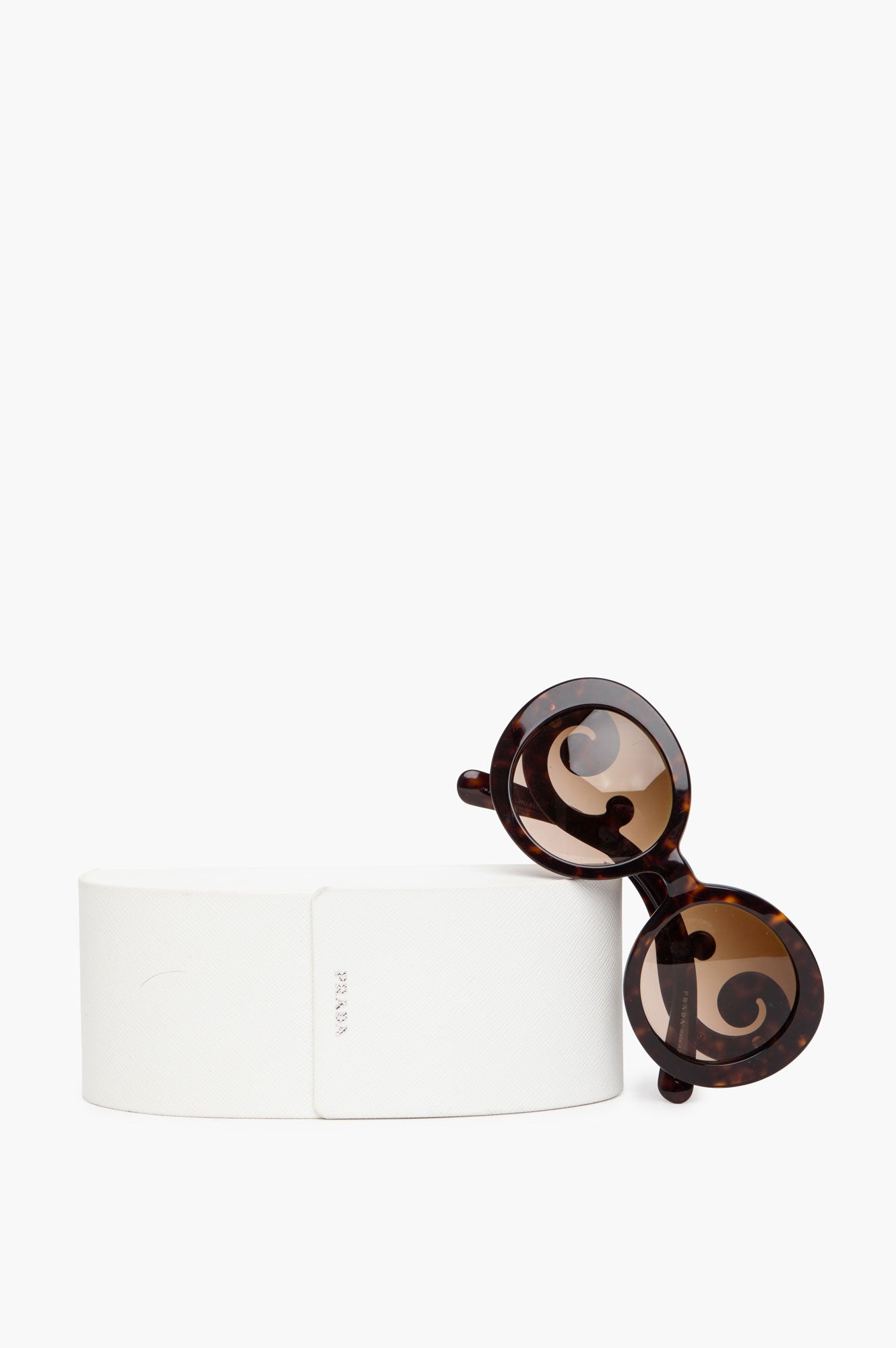 Prada Dark Tortoise Baroque Round Sunglasses
