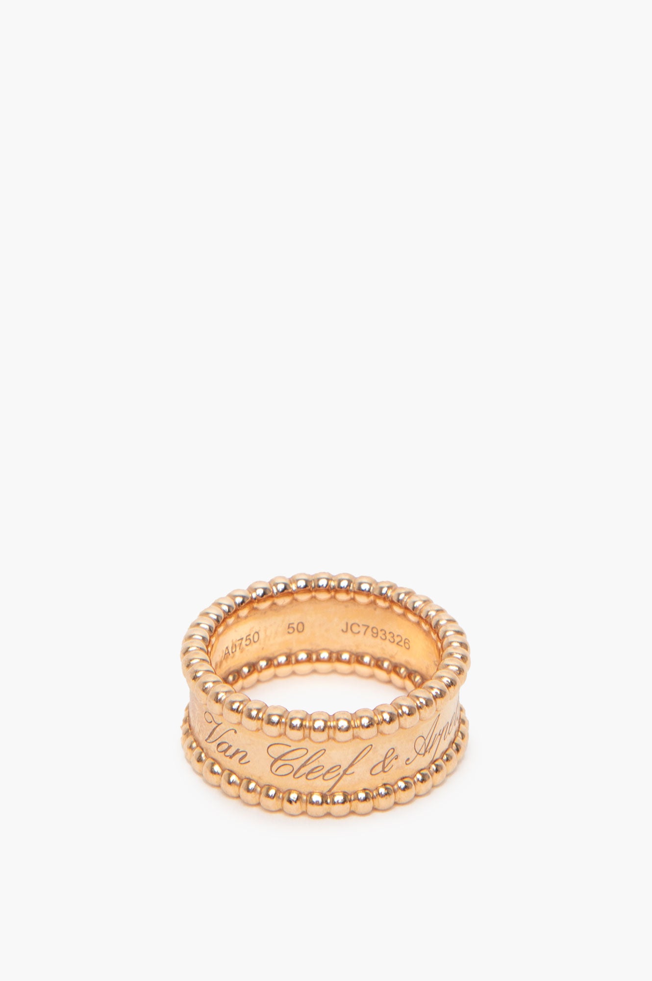Van Cleef & Arpels 18k Rose Gold A Perlée Signature Ring