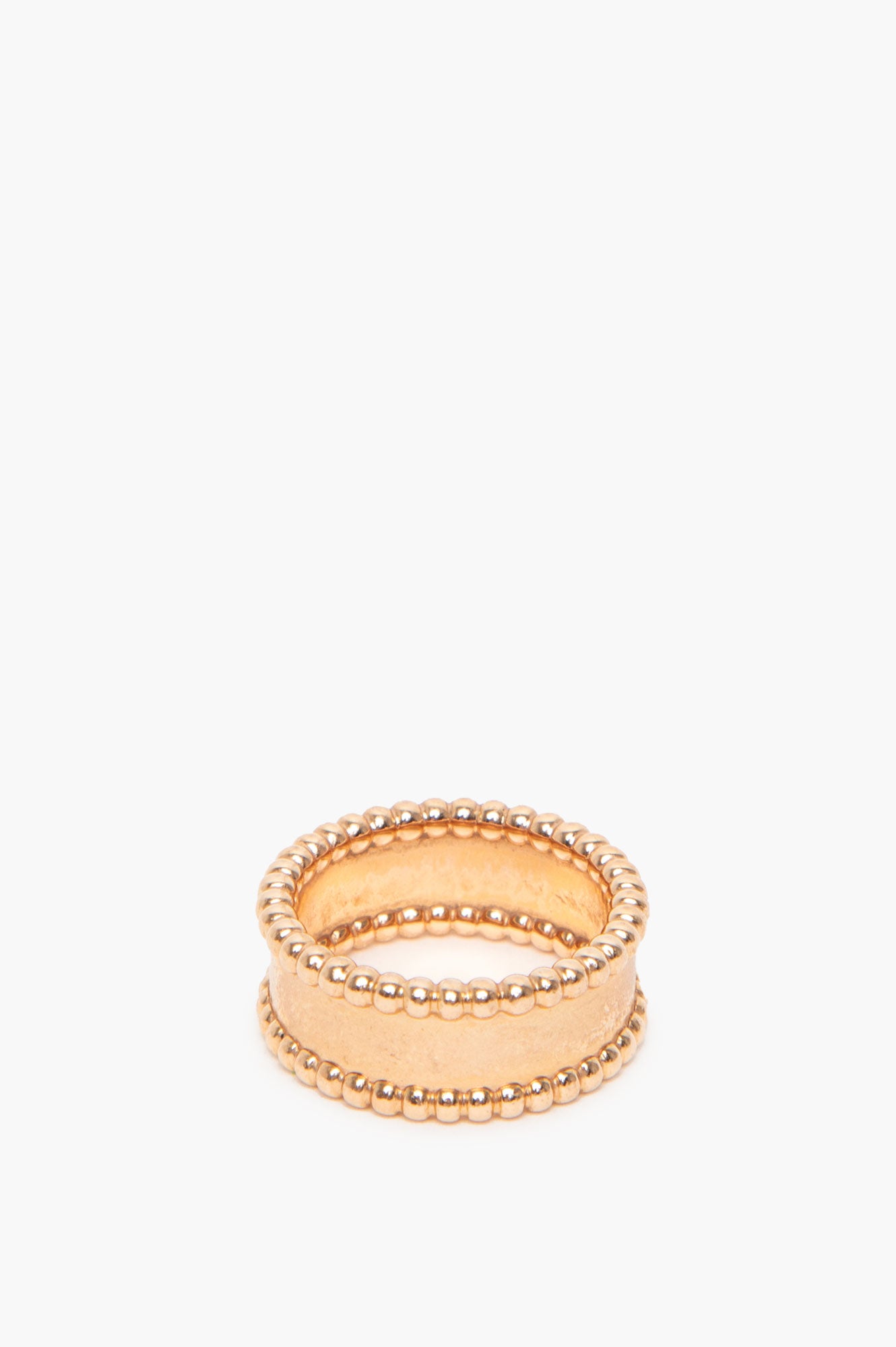 Van Cleef & Arpels 18k Rose Gold A Perlée Signature Ring
