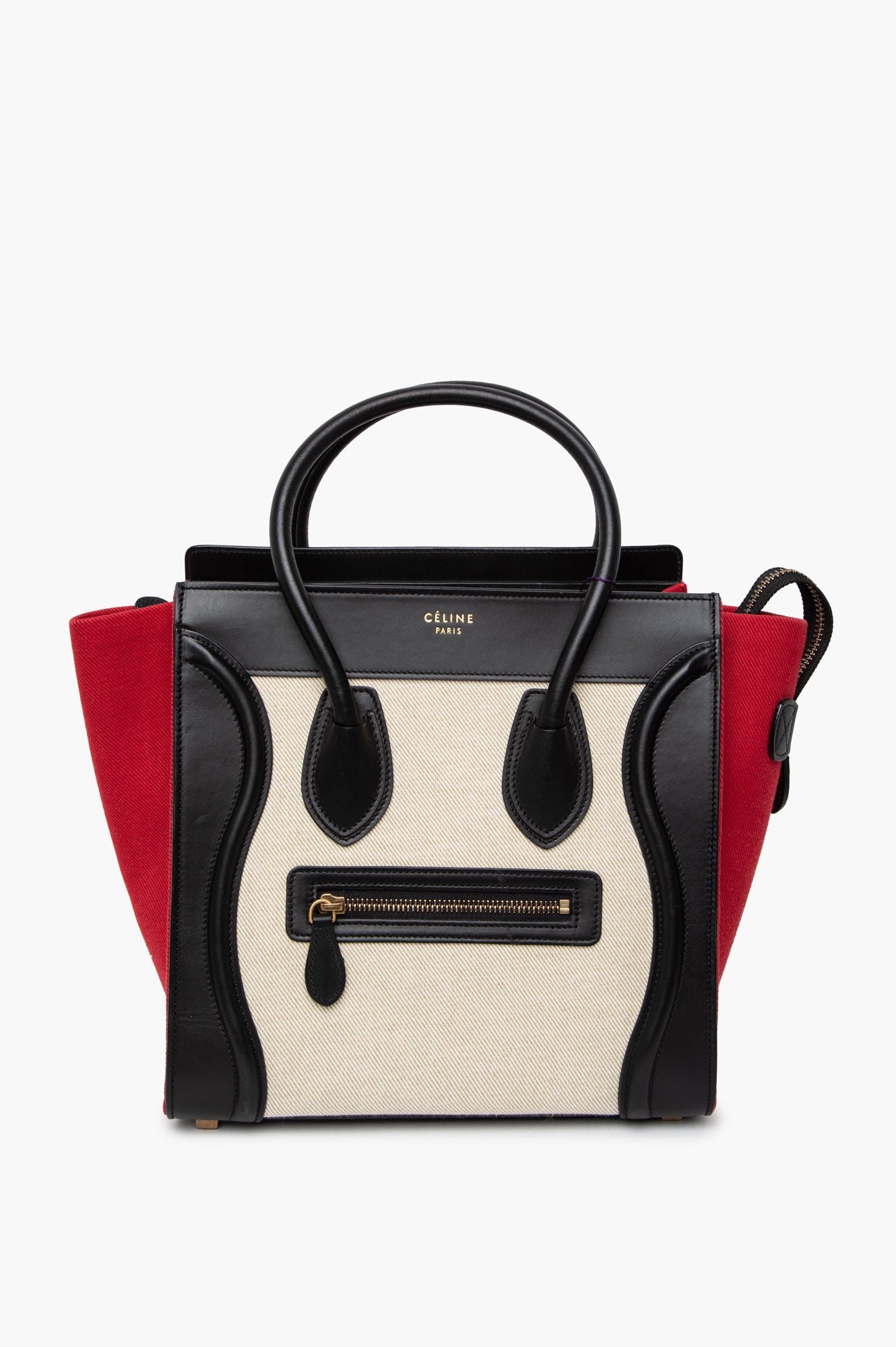 Celine Red Tri-Colour Mini Luggage Tote