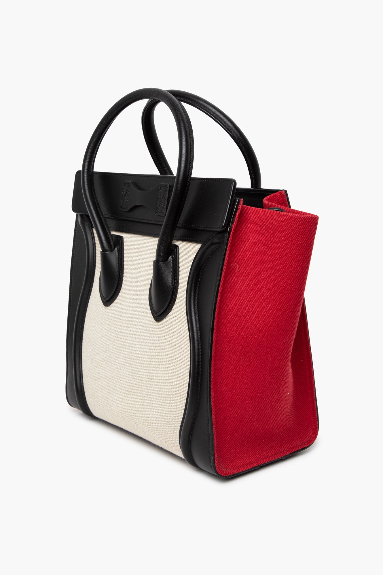 Celine Red Tri-Colour Mini Luggage Tote
