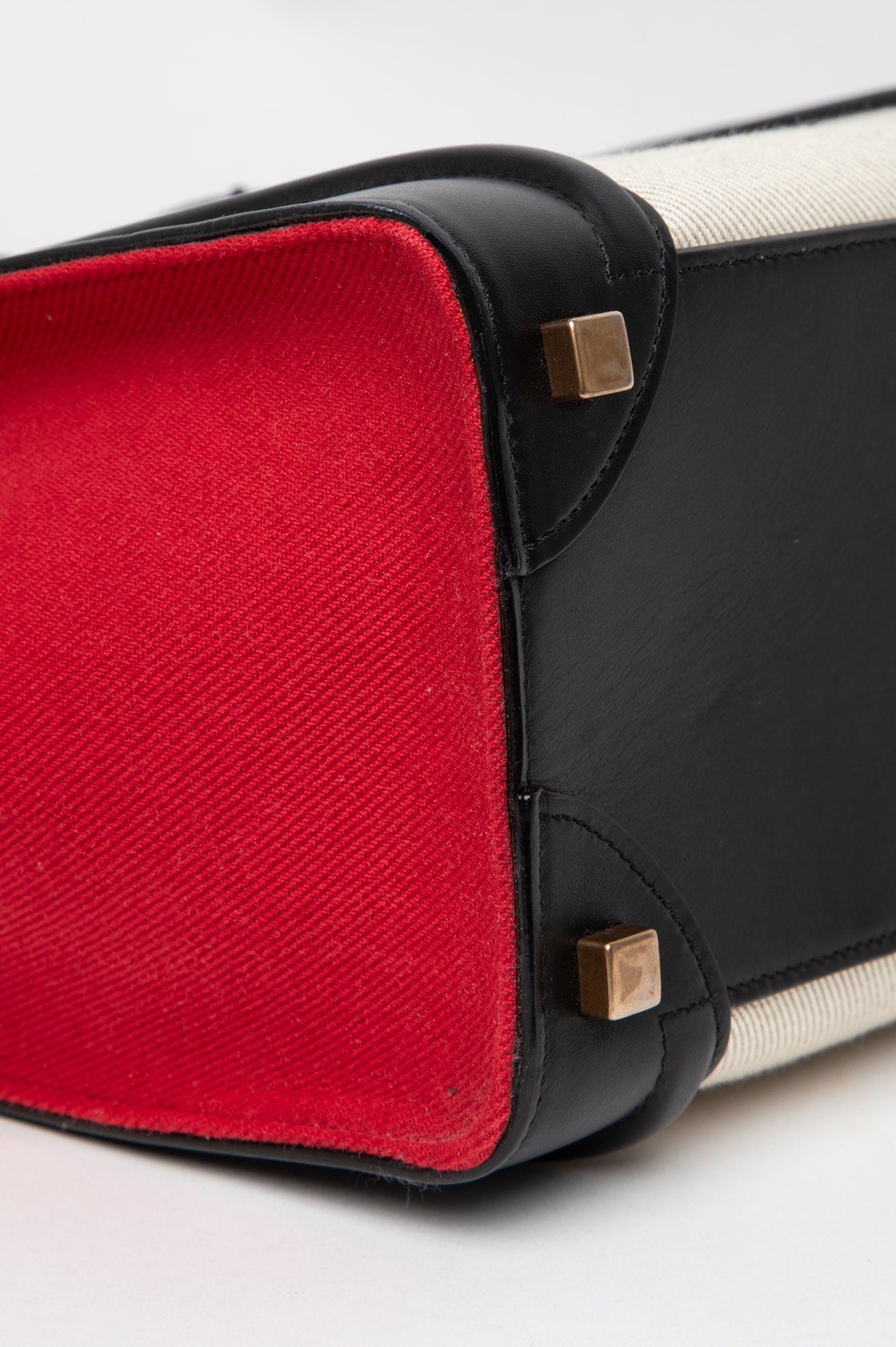 Celine Red Tri-Colour Mini Luggage Tote