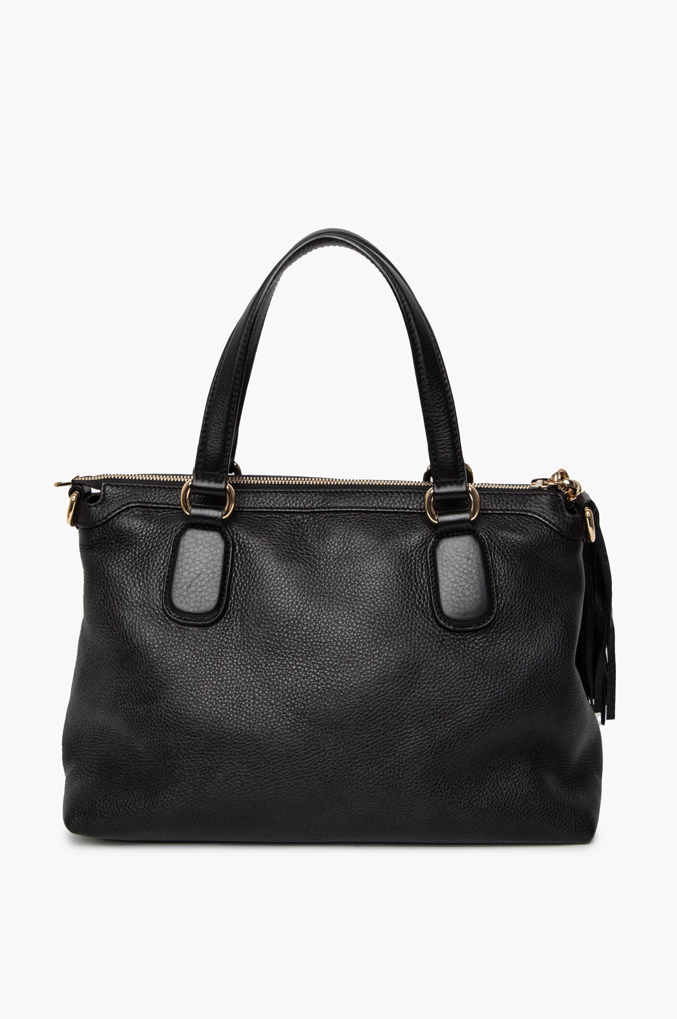 Gucci Black Pebbled Leather Soho Working Tote Bag