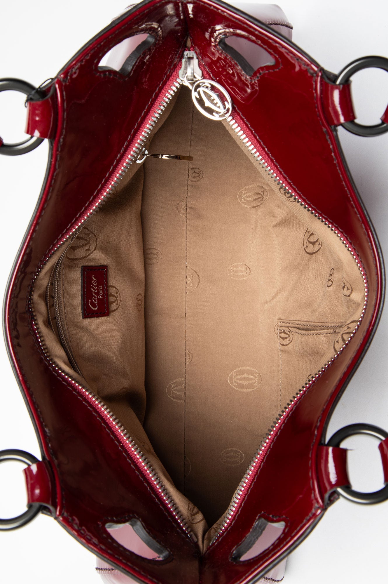 Cartier Red Patent Leather Marcello De Cartier Tote