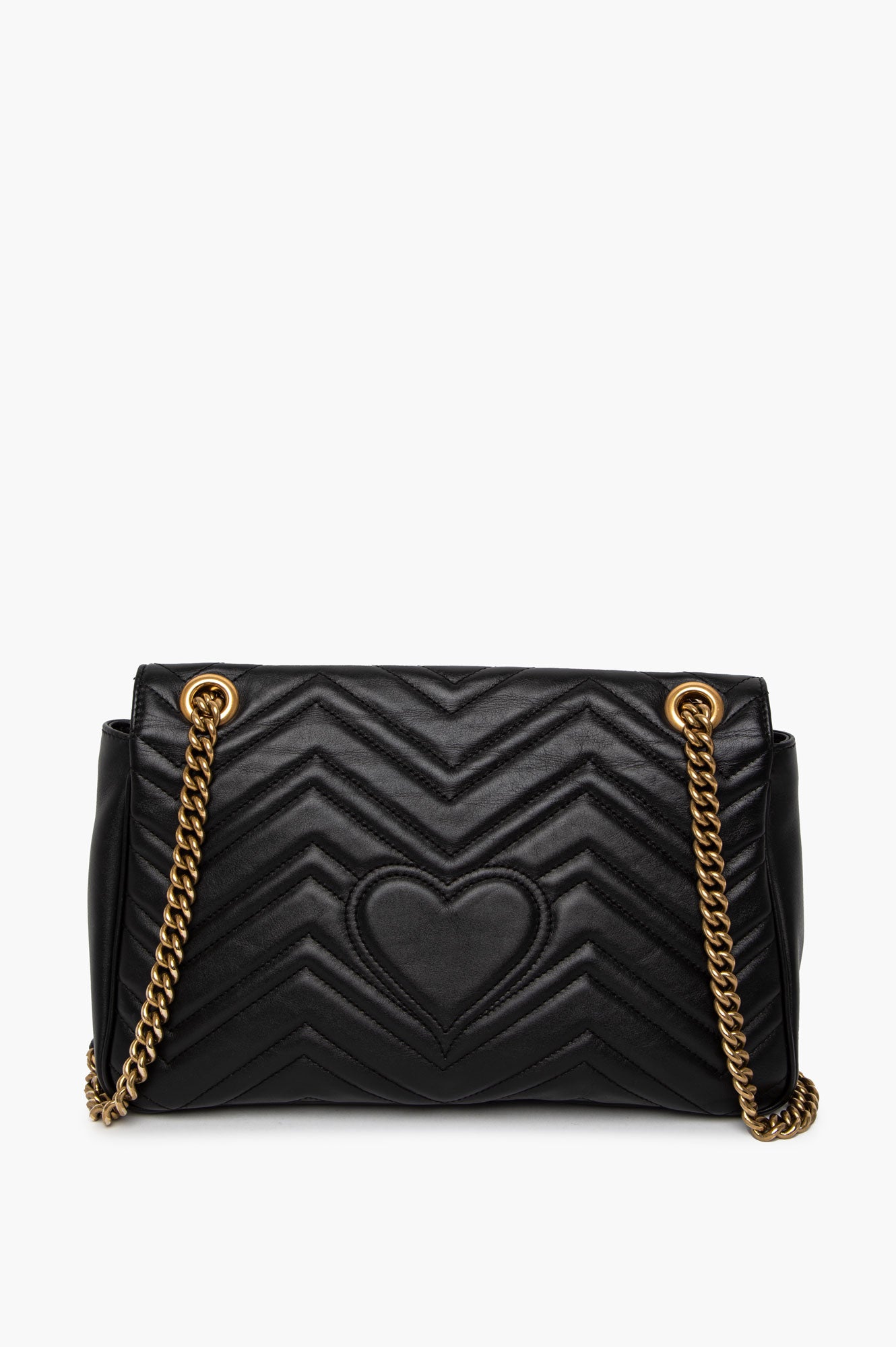 Gucci Black Leather Marmont Large Shoulder Bag