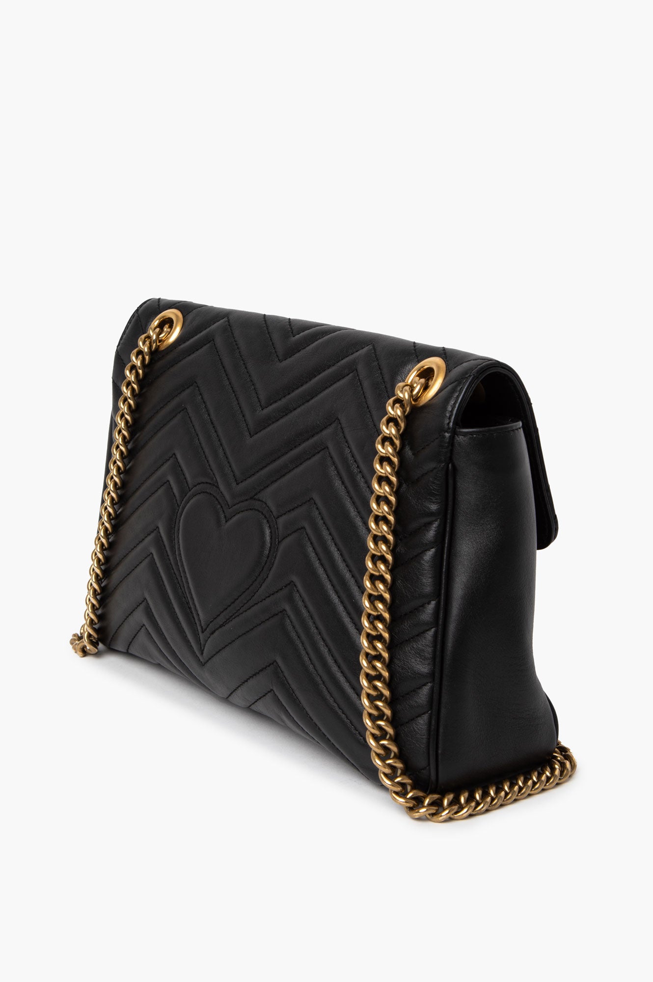 Gucci Black Leather Marmont Large Shoulder Bag